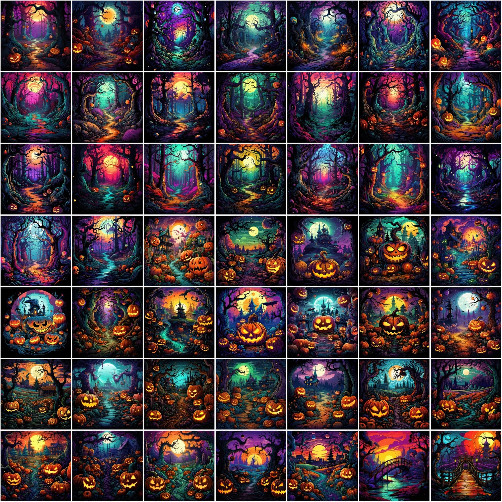 Halloween & Horror PNG Illustrations Pack - 780 High-Quality Colorful Images, Commercial License Included Digital Download Sumobundle