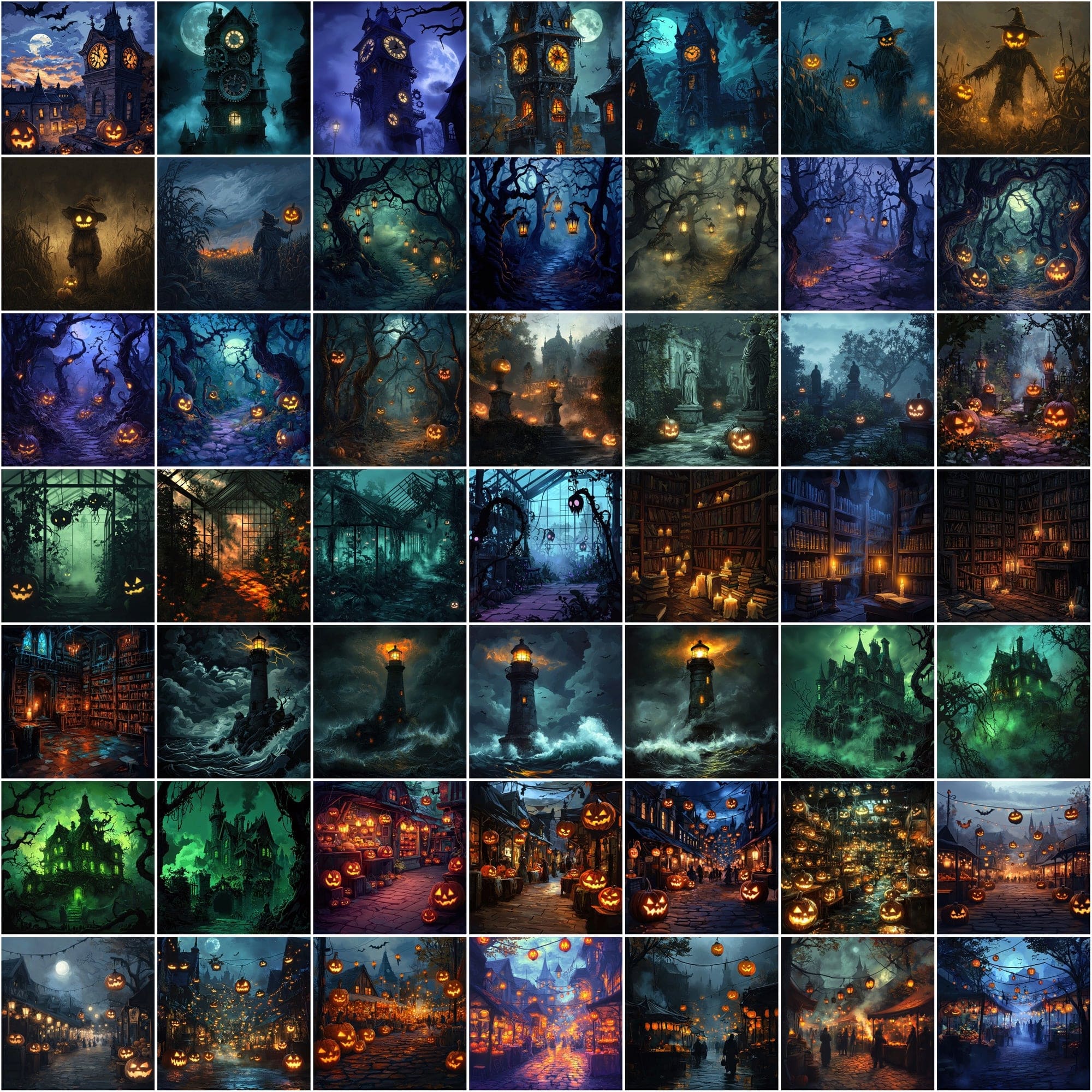 Haunted Nights: A Spooktacular Collection of 480 Halloween Images Digital Download Sumobundle