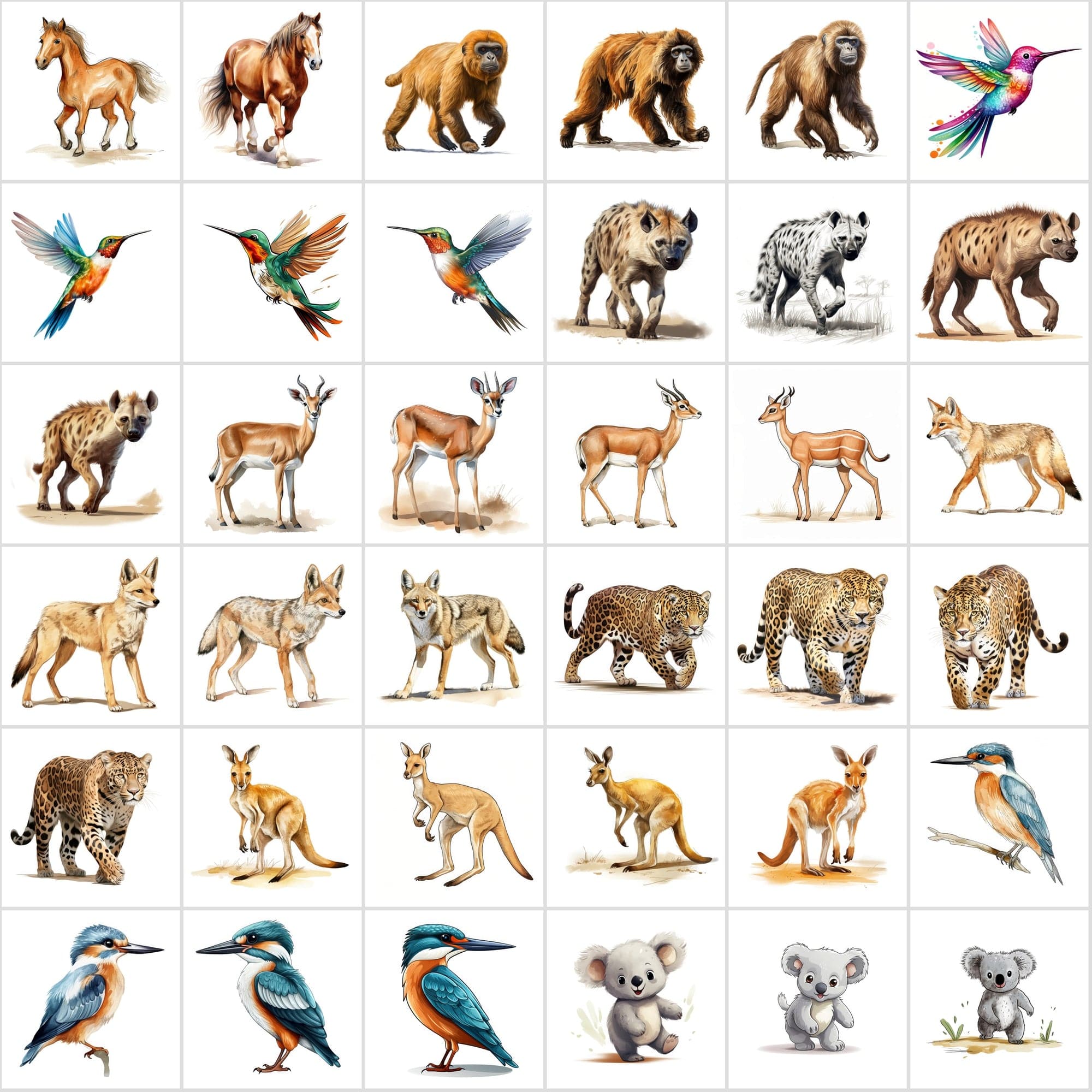 Mega Bundle: 480 Adorable Young Animal Illustrations, Transparent Background - Perfect for Crafts & Design Digital Download Sumobundle