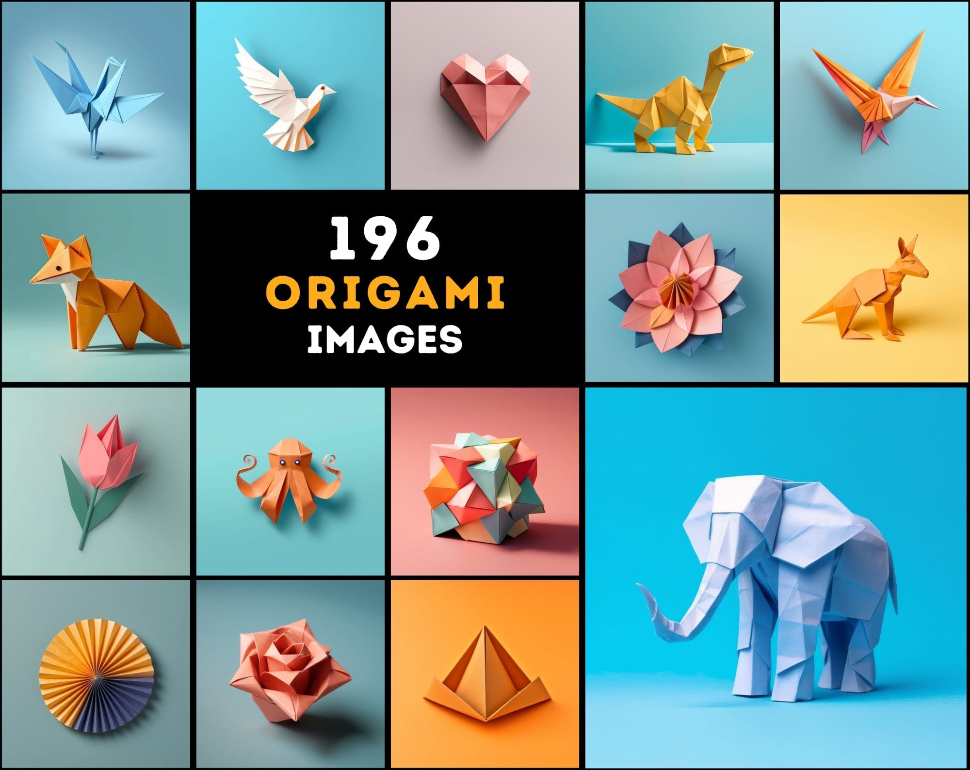 Origami Digital Collection: 196 High-Quality Images for Creative Professionals Digital Download Sumobundle