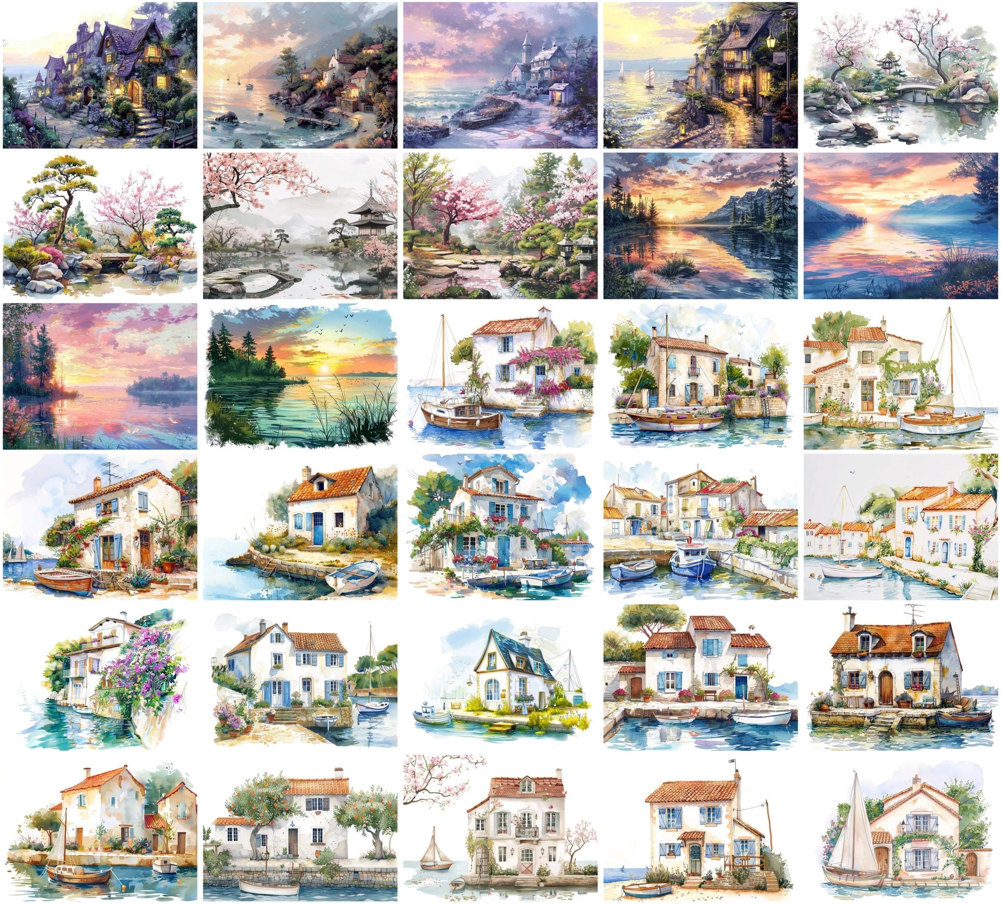 Pastel Dreams Collection - 230 Breathtaking Scenes for Unlimited Creative Use Digital Download Sumobundle