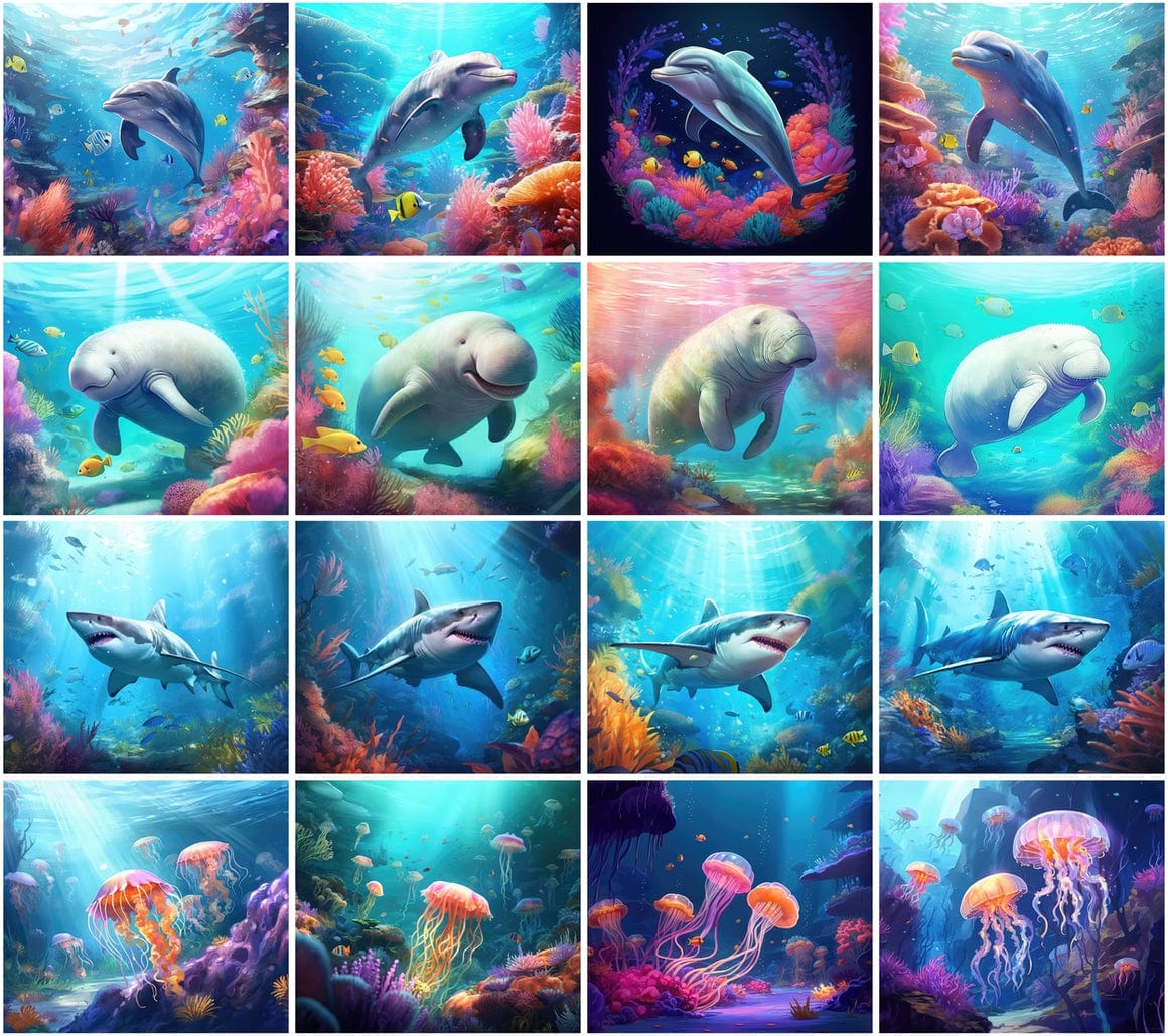 Premium Underwater & Marine Life PNG Images - Commercial License Included Digital Download Sumobundle