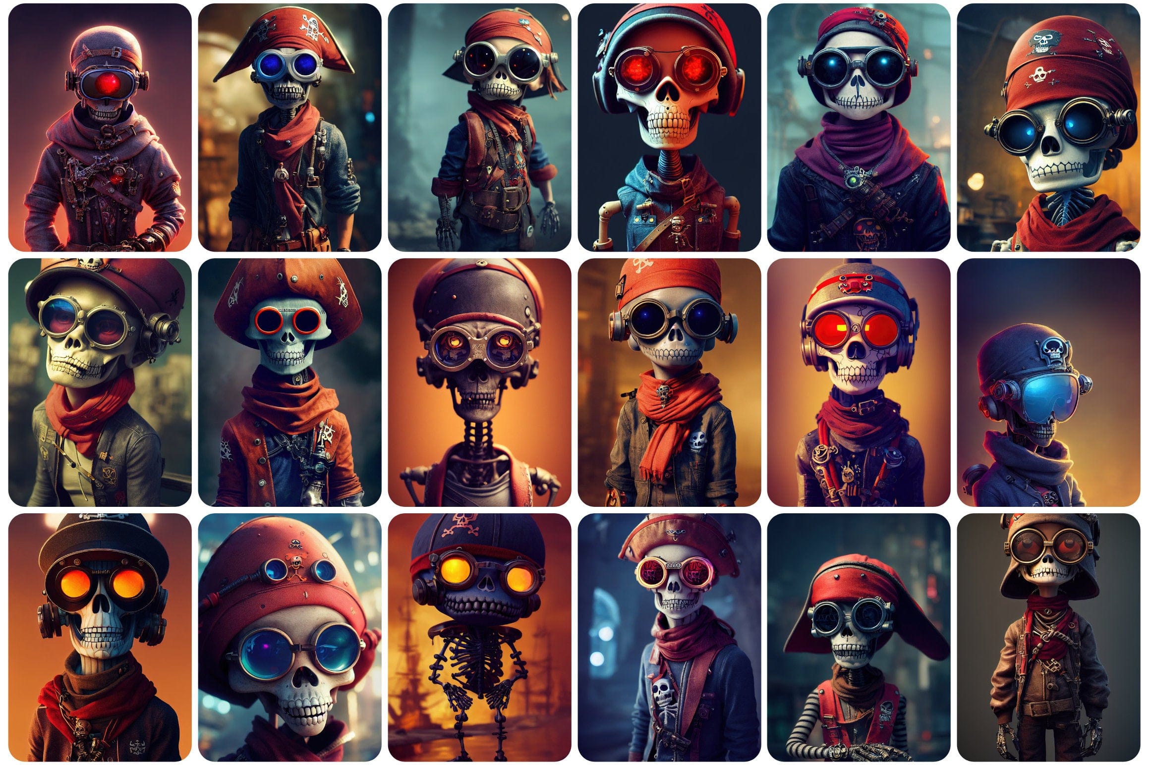 Printable wall art: 270+ Rare Pirate Characters with Animals and Skulls, Wall Art Set, Digital Download Digital Download Sumobundle