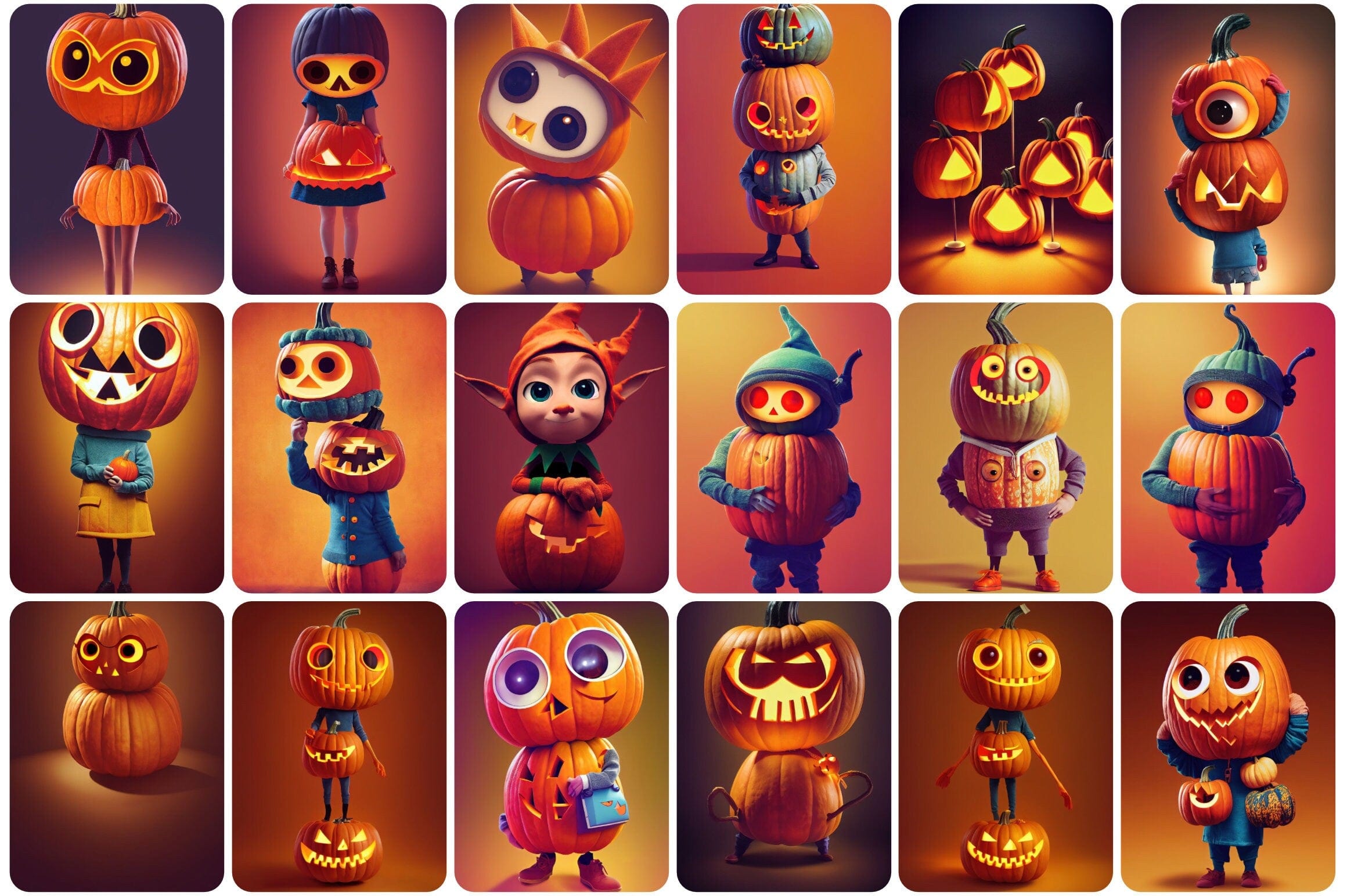 Rare halloween graphic bundle - Anthropomorphic Halloween Graphics Digital Download Sumobundle