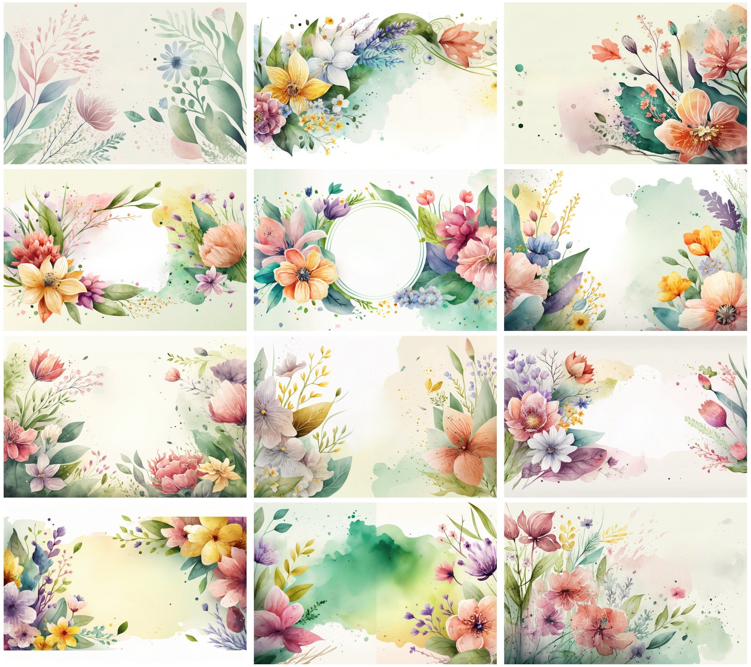 Spring & Floral Background Bundle - 100 High-Quality Digital Images for Scrapbooking, Invitations, Floral wedding invitation, Commercial use Digital Download Sumobundle