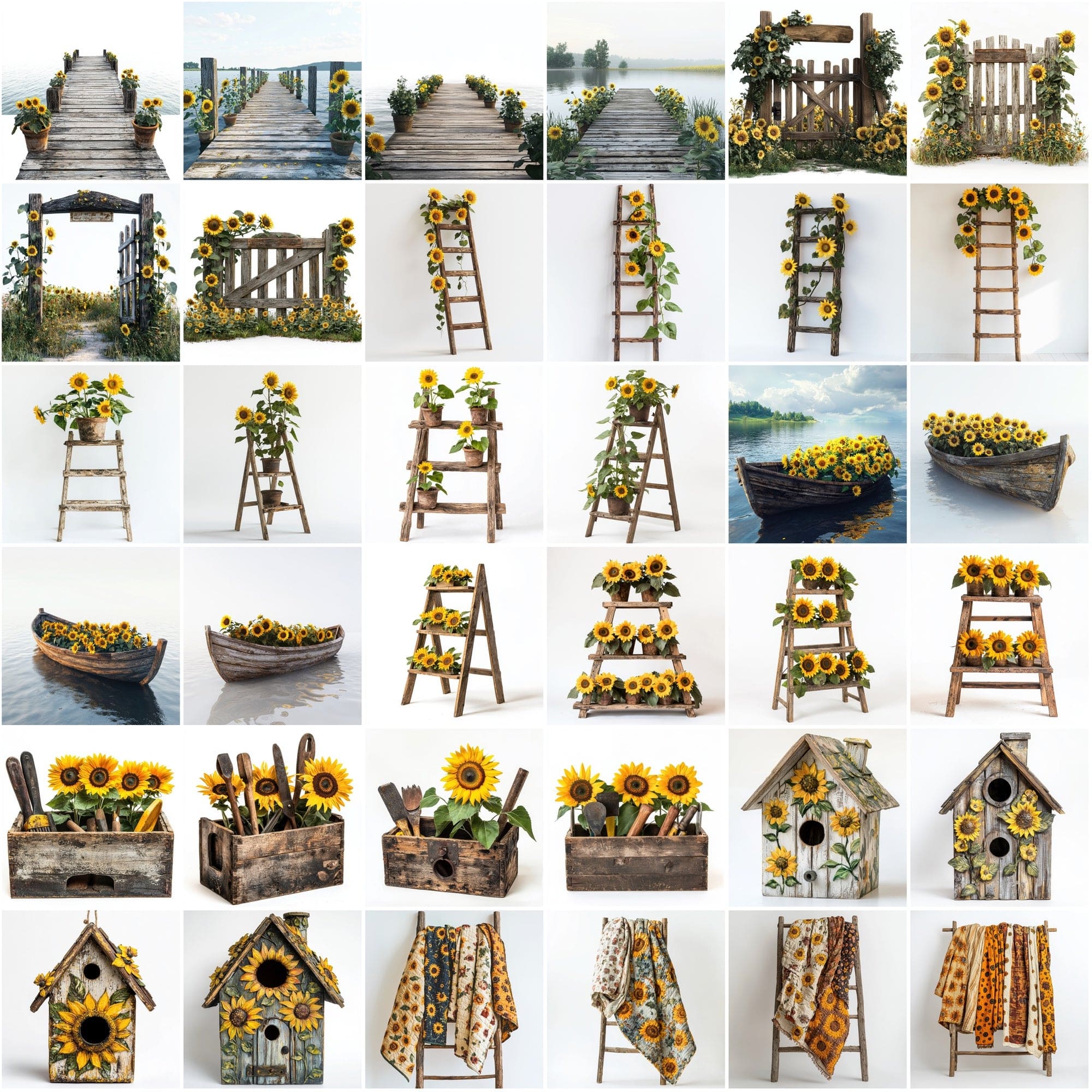 Sunflower Lover's Image Bundle - 320 JPG Images Digital Download Sumobundle