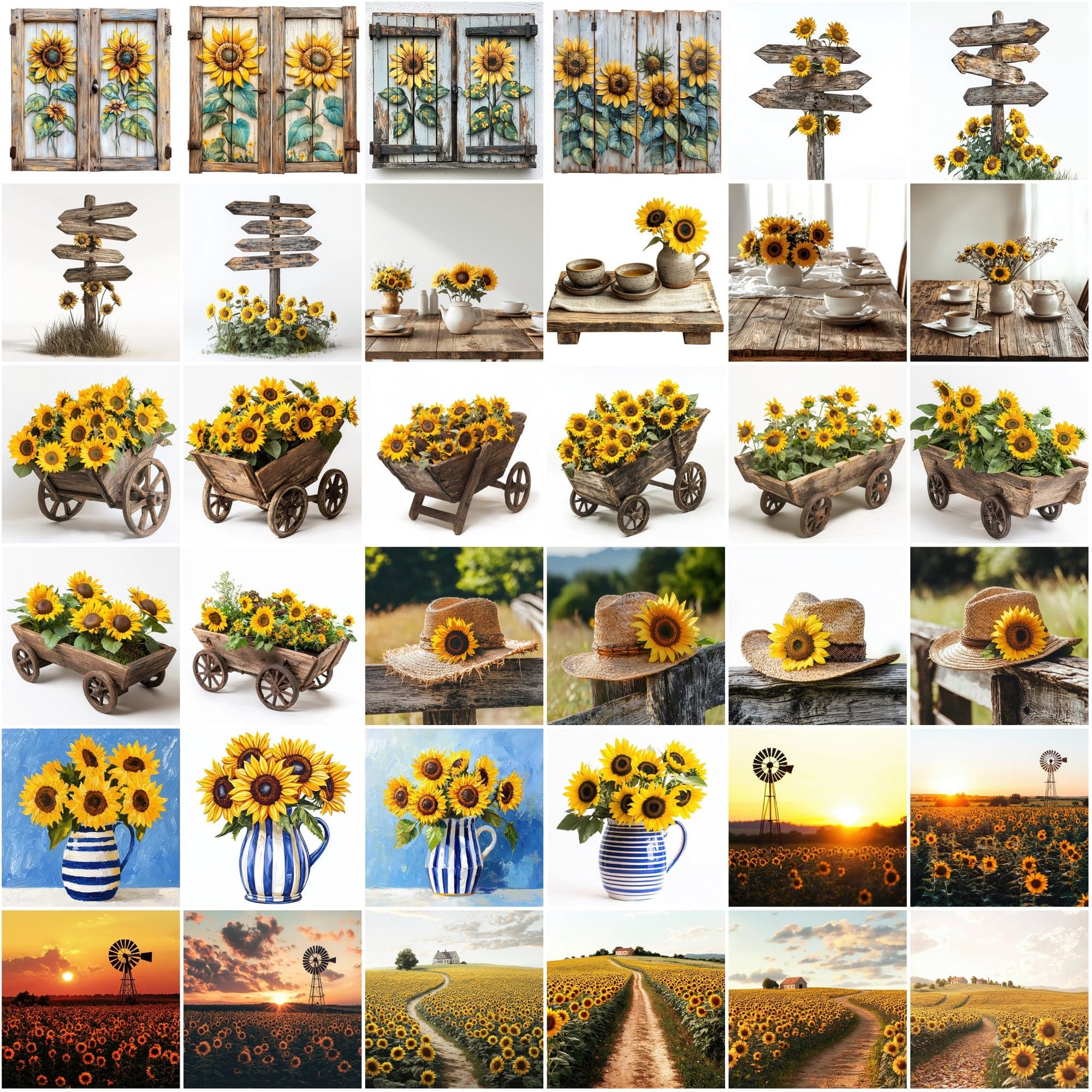 Sunflower Lover's Image Bundle - 320 JPG Images Digital Download Sumobundle