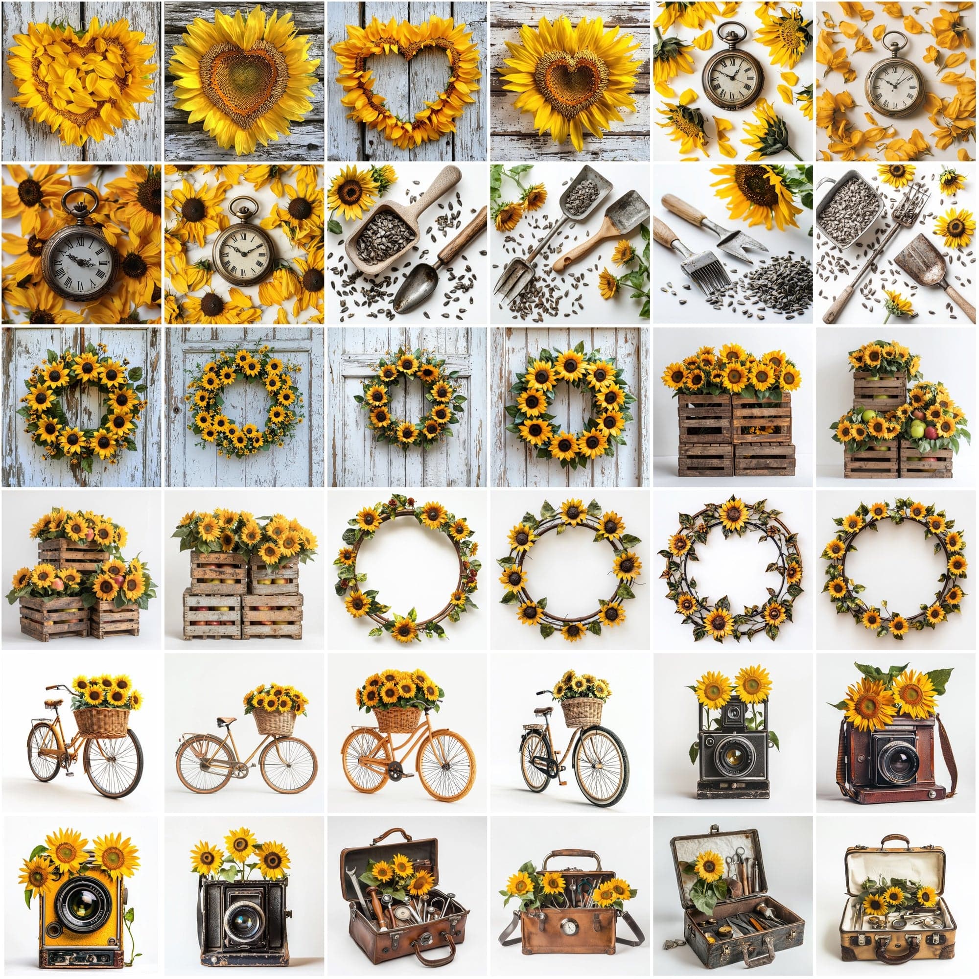 Sunflower Lover's Image Bundle - 320 JPG Images Digital Download Sumobundle