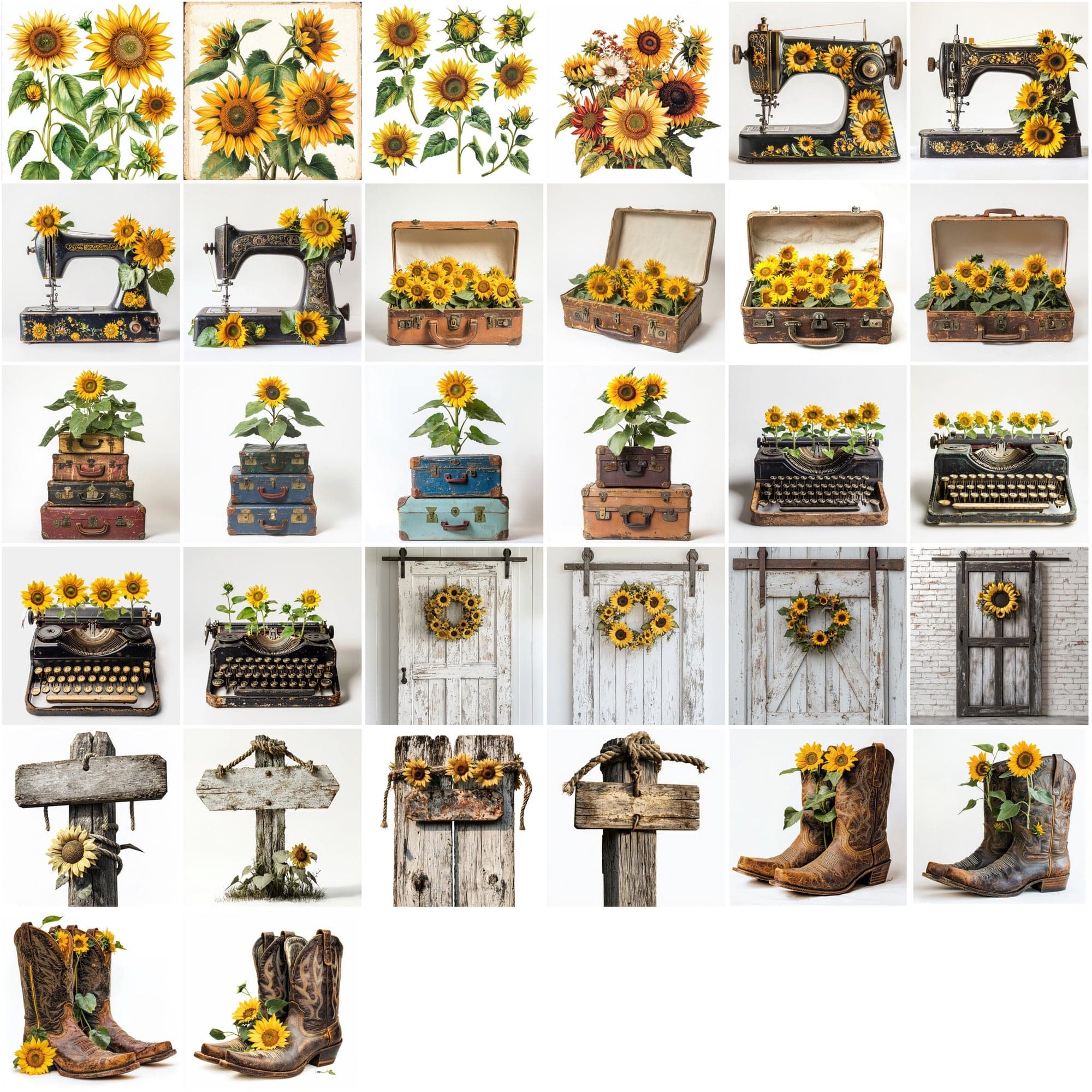 Sunflower Lover's Image Bundle - 320 JPG Images Digital Download Sumobundle