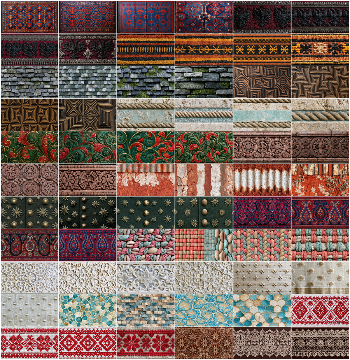 790 World Textures Bundle, Global Cultural Pattern Backgrounds, Ethnic Texture Digital Paper Pack
