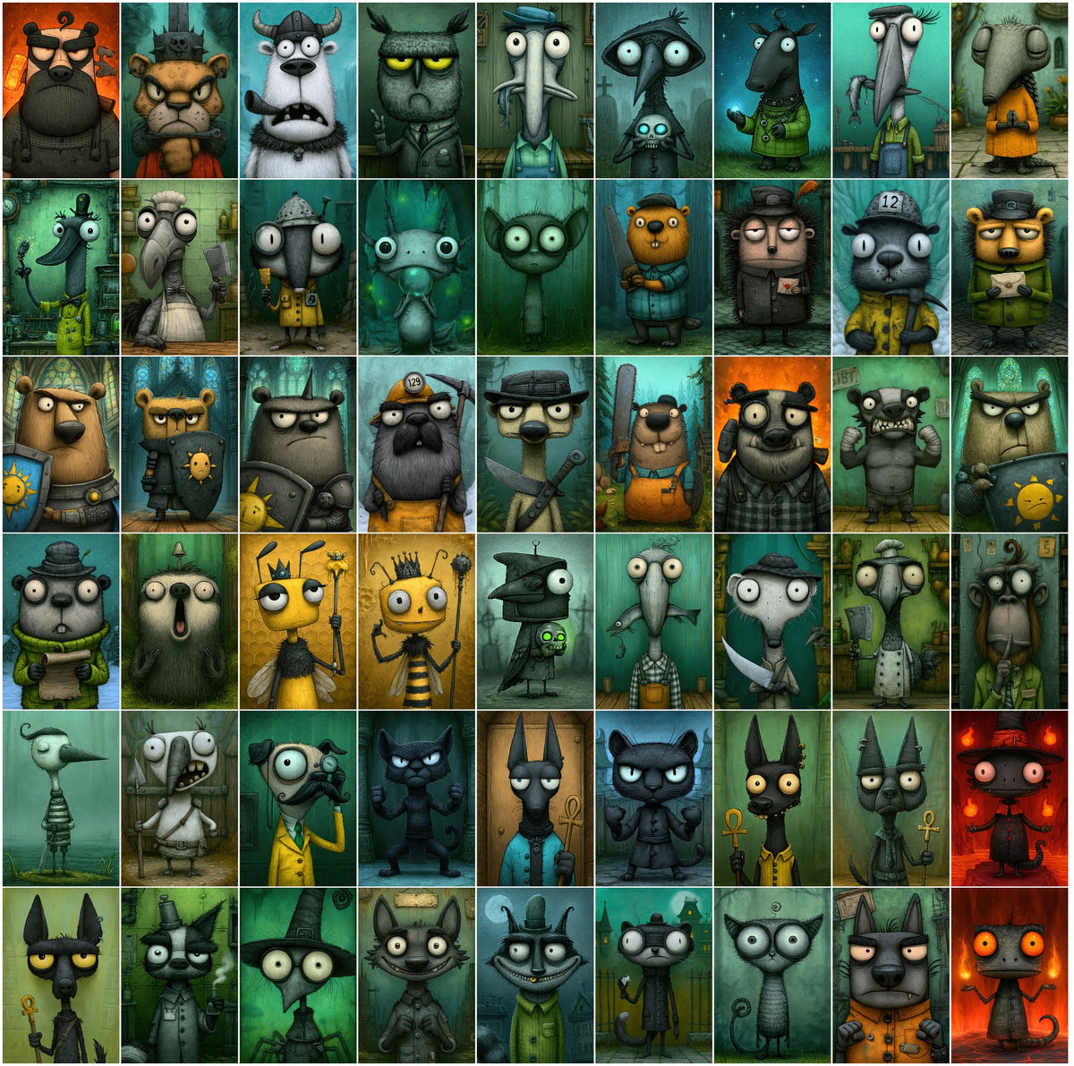 640 Animal Images Bundle – High-Res JPG Animal Art, Illustrations & Portraits with Commercial License for Print, POD & Digital Use