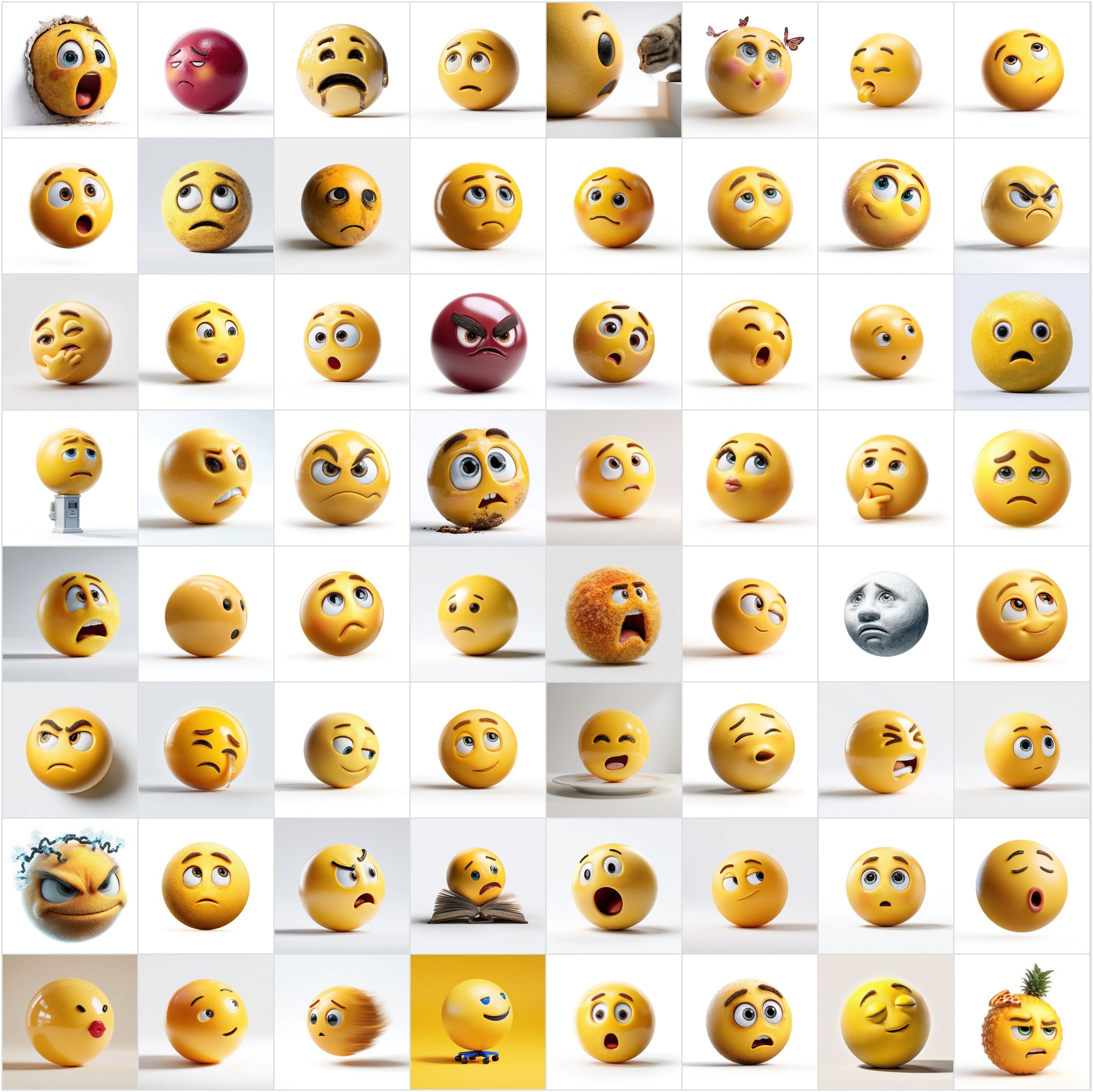 655 Emoji Face Clipart Images, Semi-Realistic Sphere Emoji