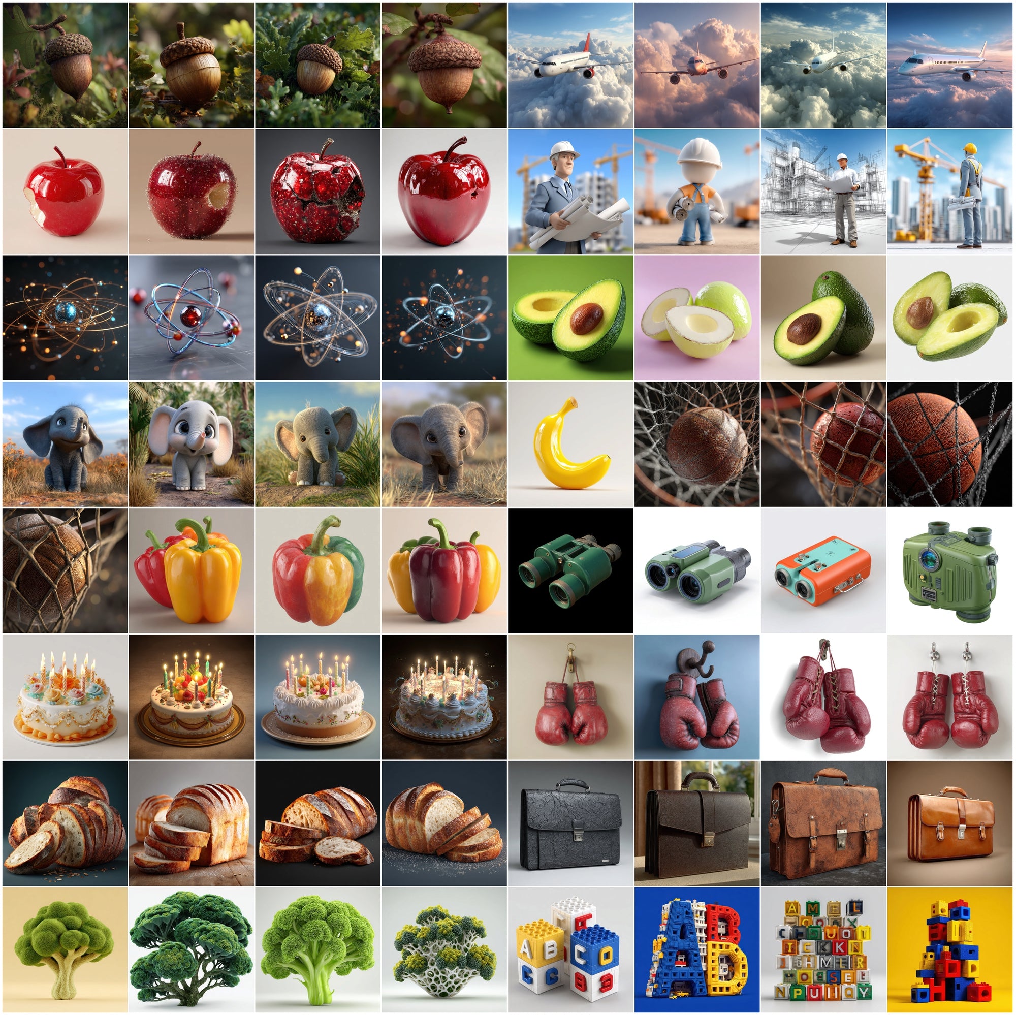 625 3D Clipart Images Bundle — Objects, Characters, Food, Nature and More — 4000x4000 JPG Digital Download