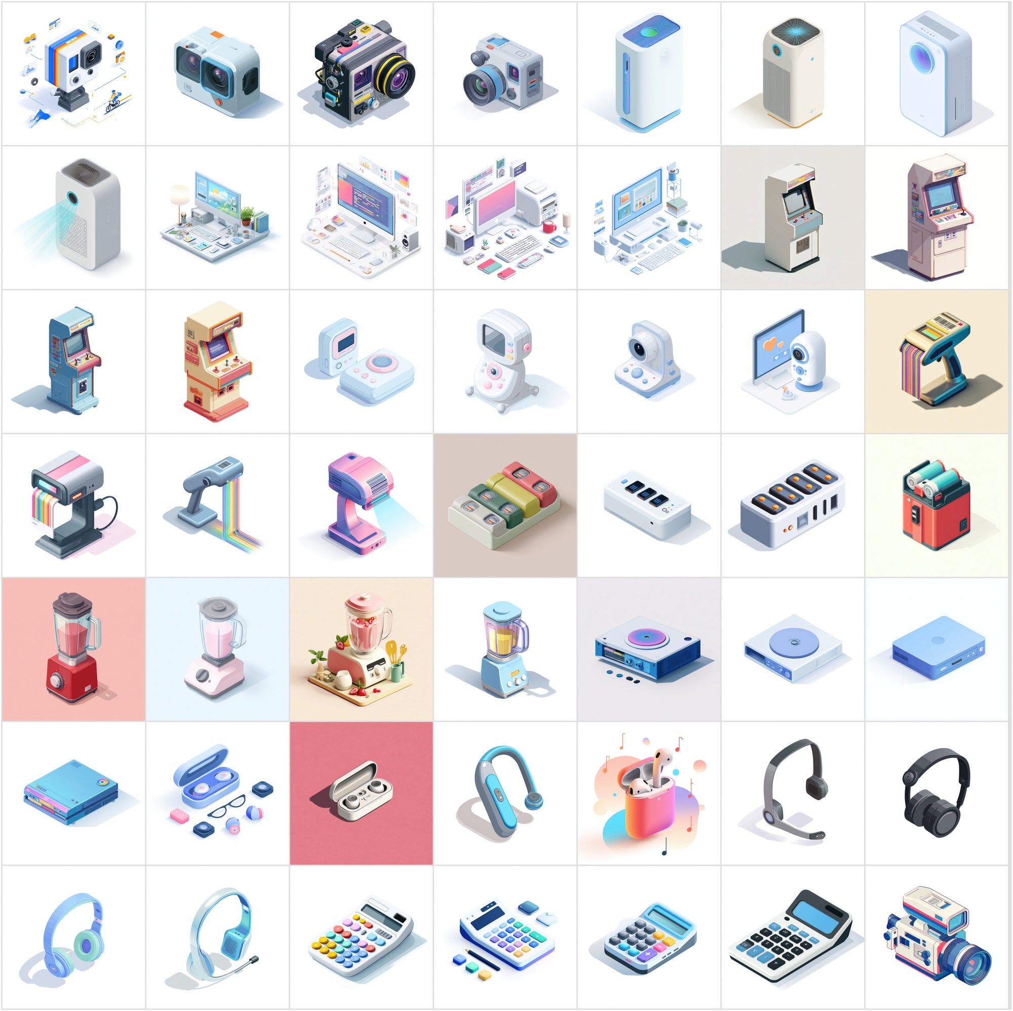 434 Isometric Electronics Illustrations