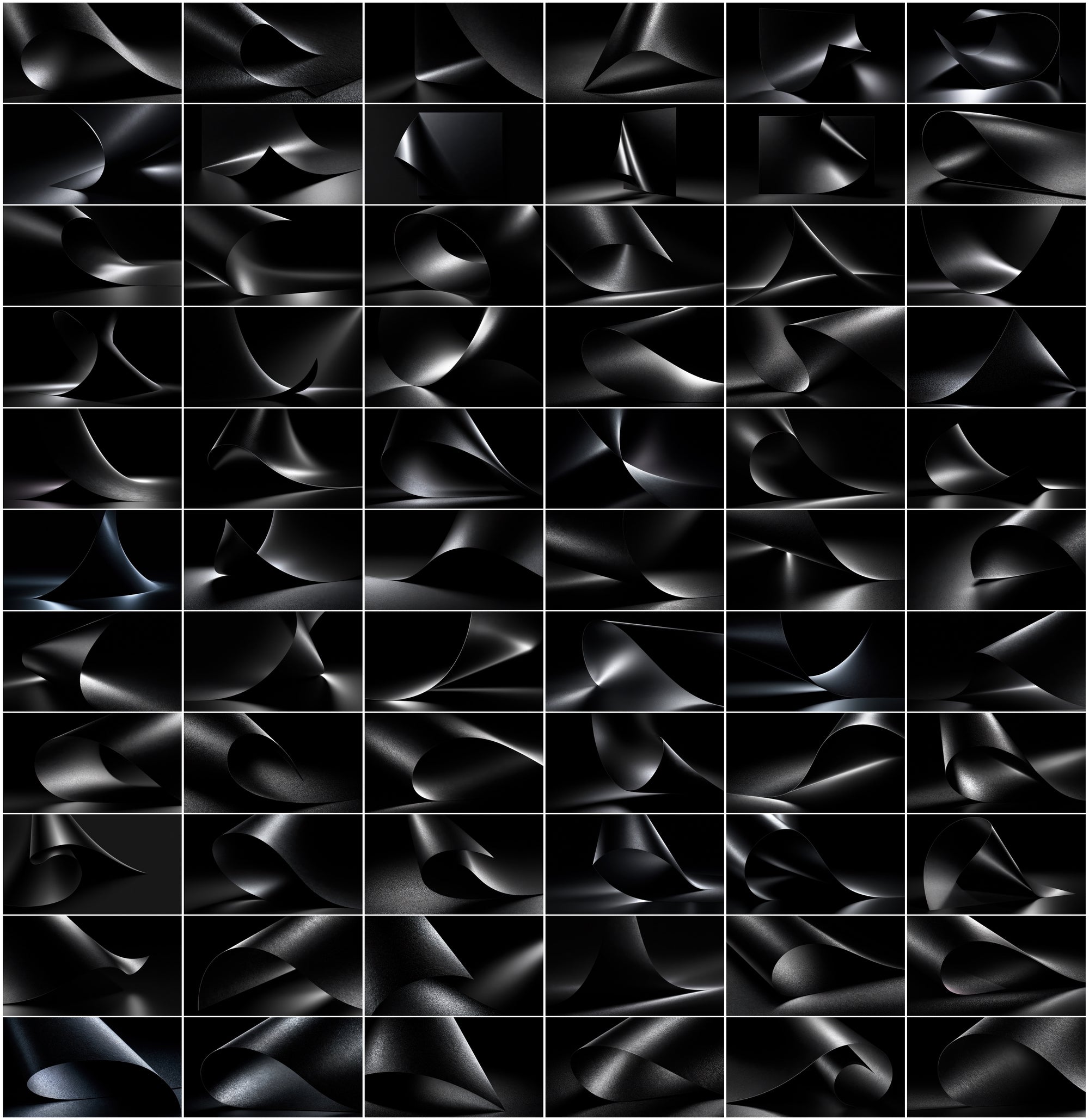 780 Black Paper Curl Backgrounds, Dark Minimal JPG Bundle, Commercial License