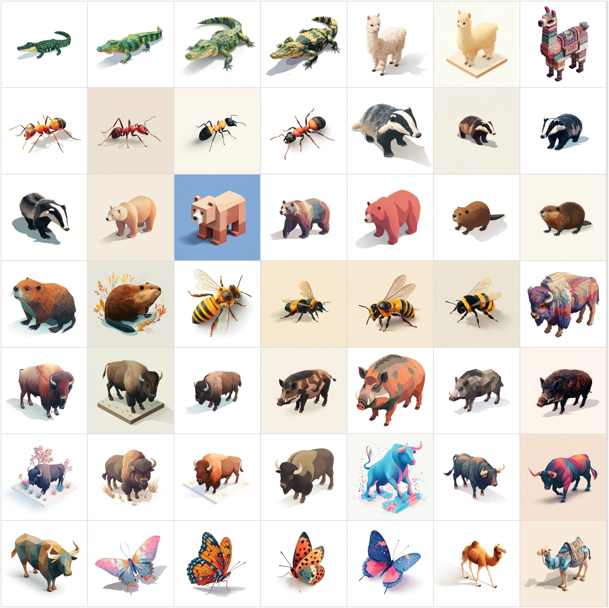 443 Isometric Animal Illustrations