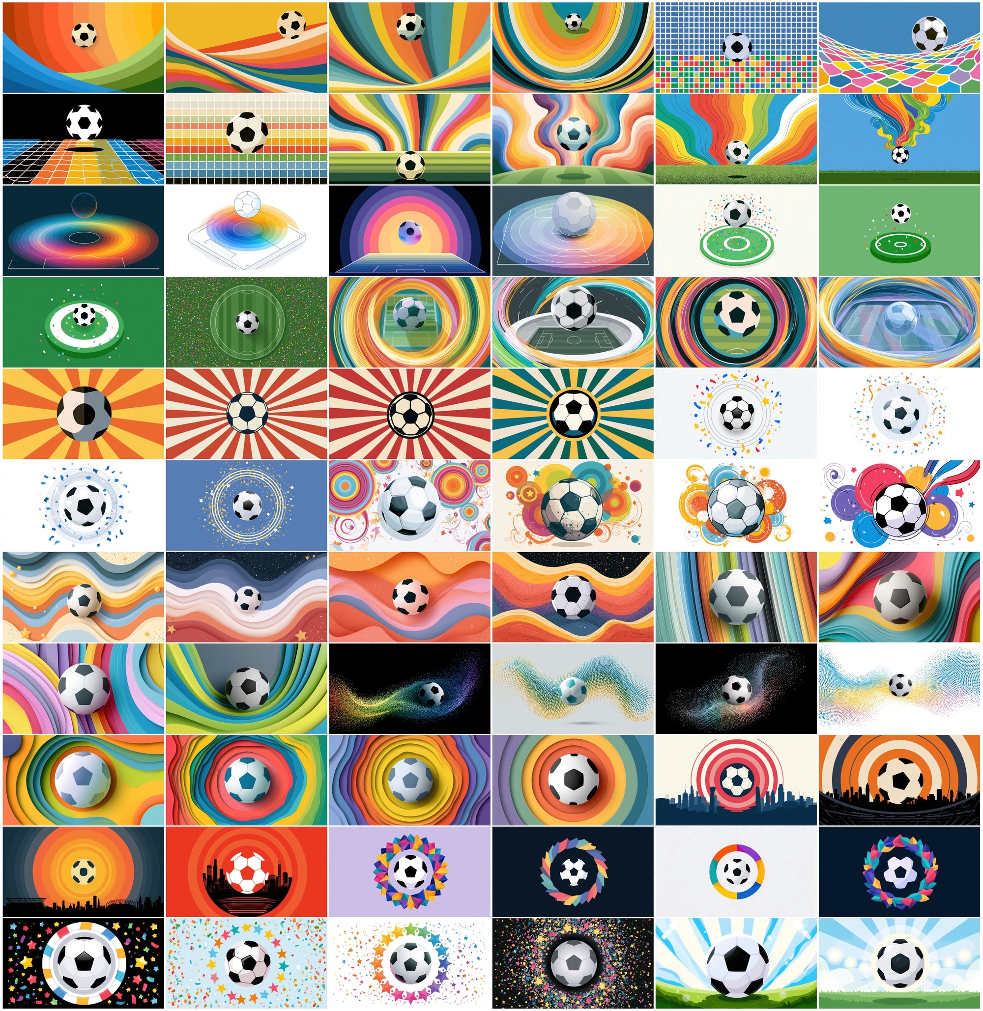635 Soccer Ball Abstract Backgrounds Bundle | World Cup 2026 Inspired JPG Graphics