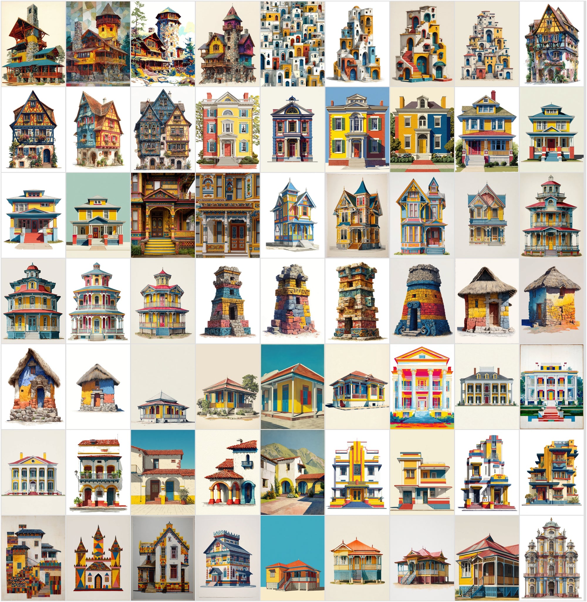 598 HOUSES From Every Corner of the World Clipart Bundle