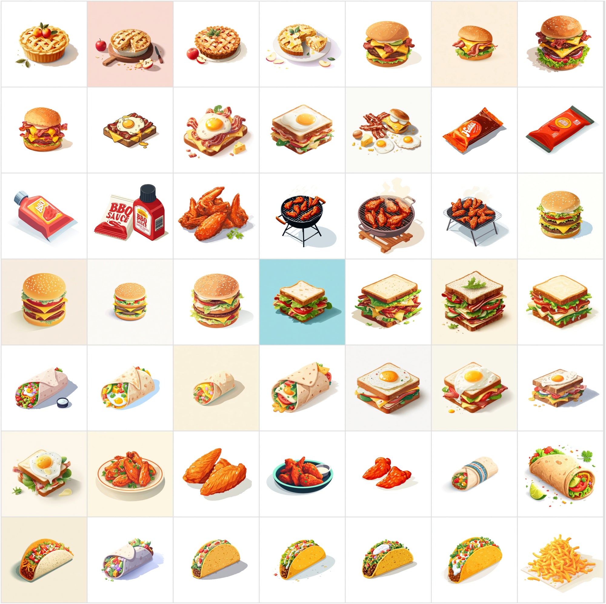 423 Isometric Fast Food Illustrations
