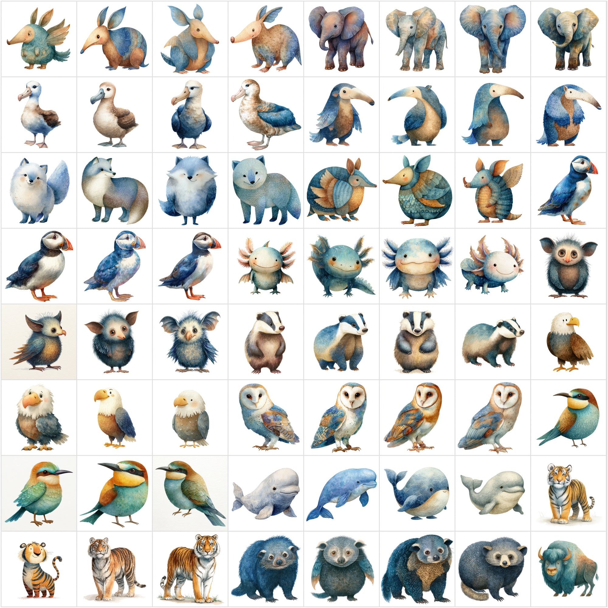 600 Storybook Watercolor Animals