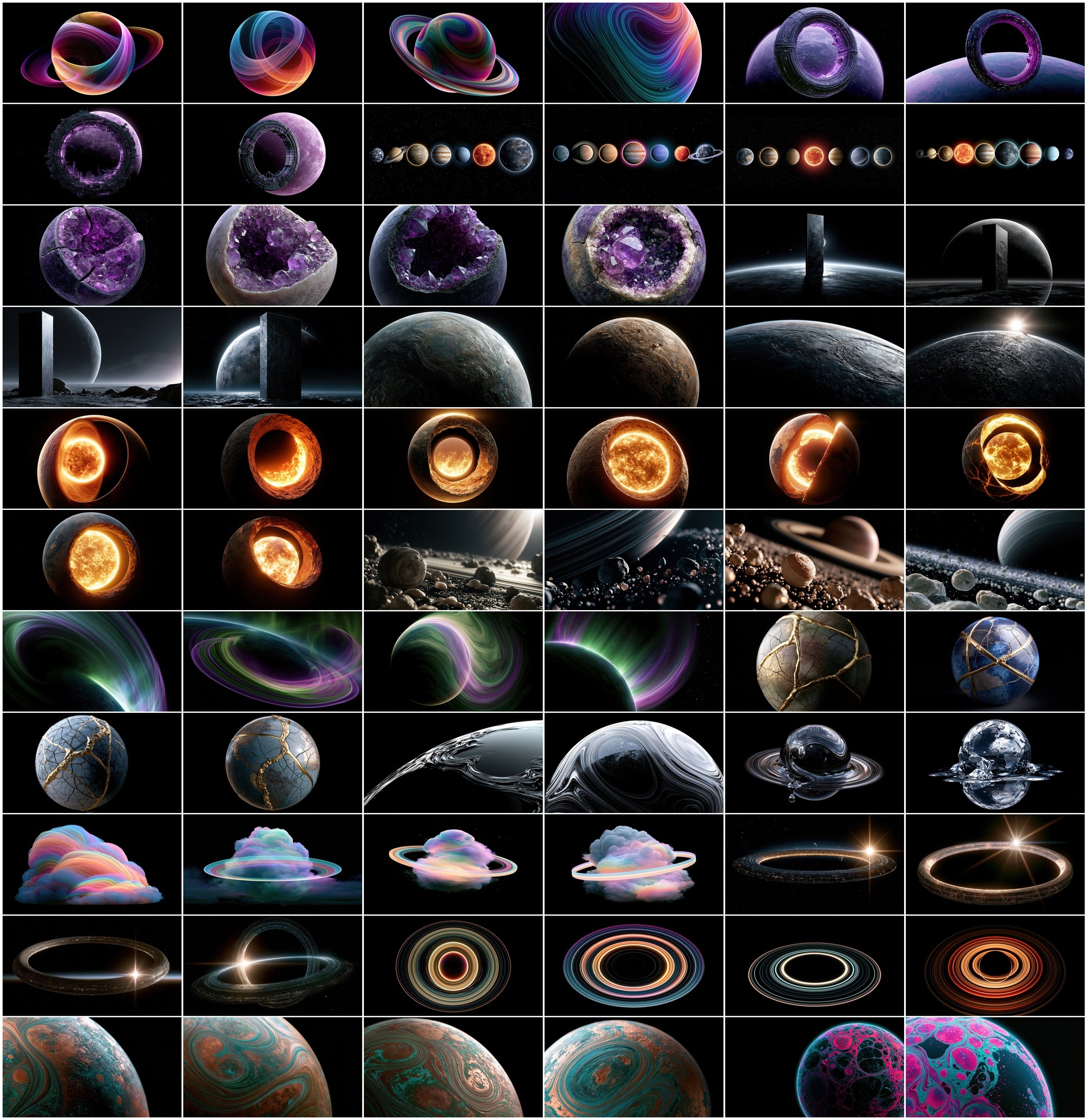 640 3D Planet Wallpapers | AMOLED Space Backgrounds Bundle