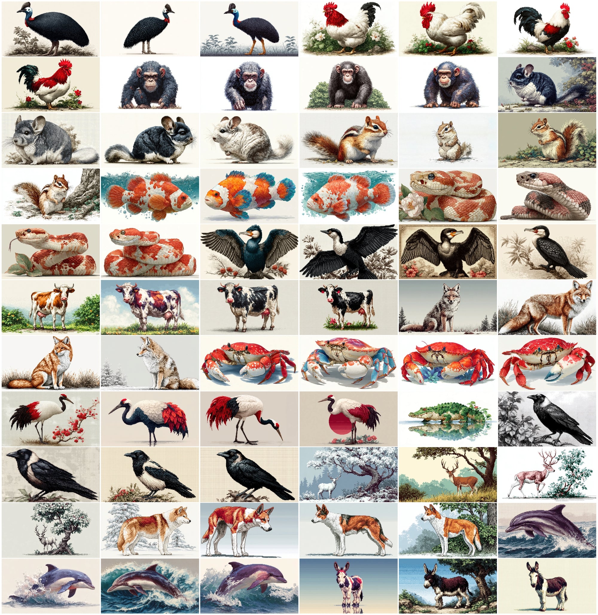 520 Pixel Art Animal Sprites Bundle – Commercial License, High-Resolution JPG Assets for Games, Prints & Creative Projects