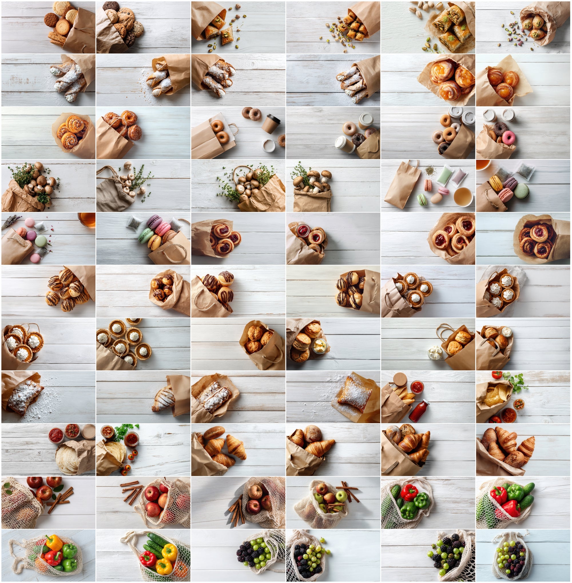 625 Top-View Hero Background Images for Food Brands