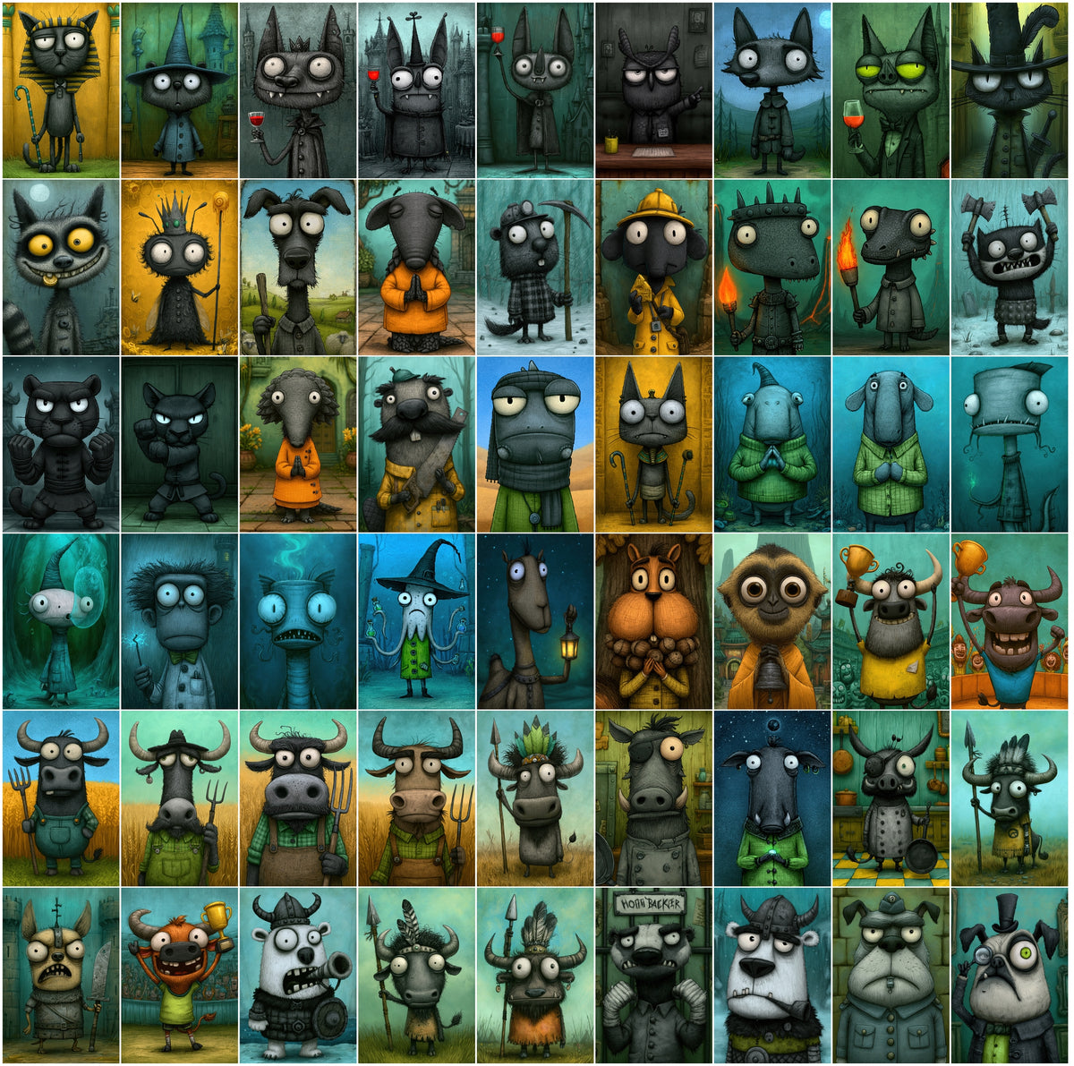 640 Animal Images Bundle – High-Res JPG Animal Art, Illustrations & Portraits with Commercial License for Print, POD & Digital Use