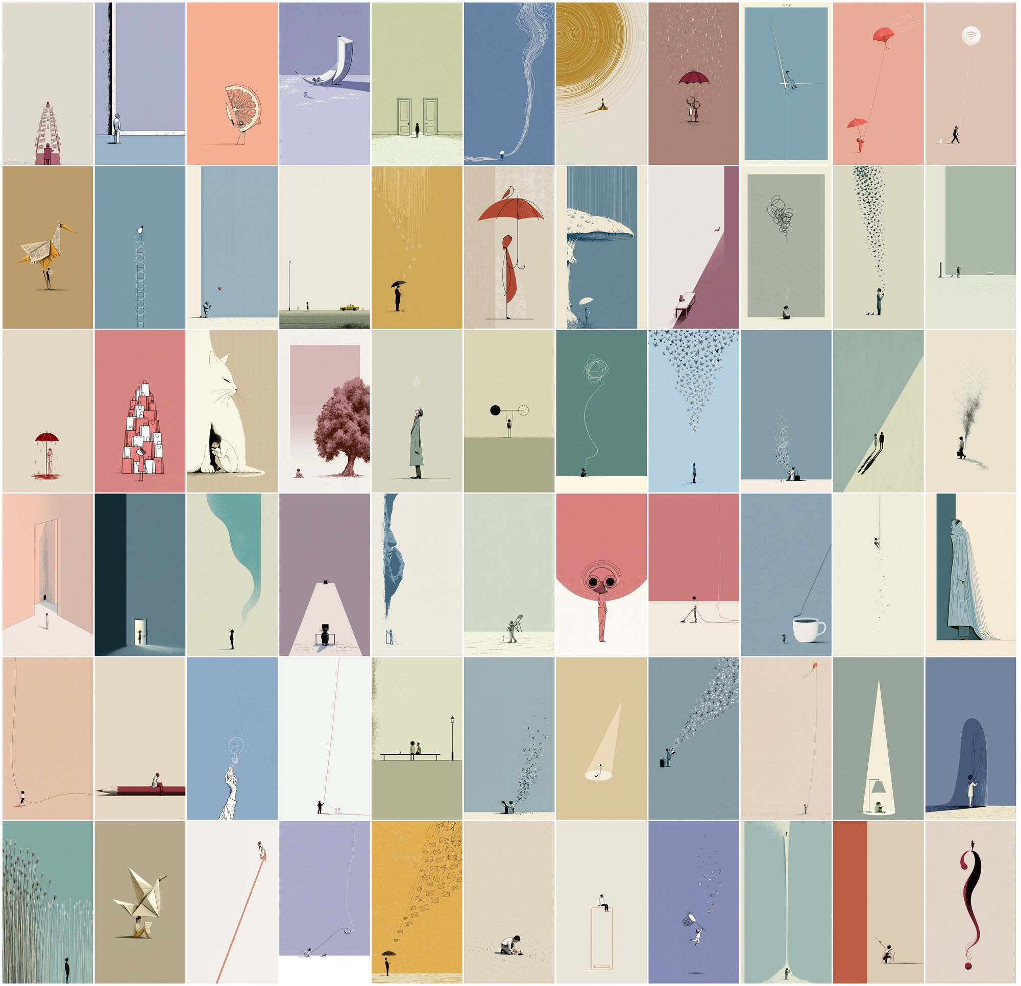 630 Minimalist Line Art Illustrations | Editorial Vertical Wall Art Bundle