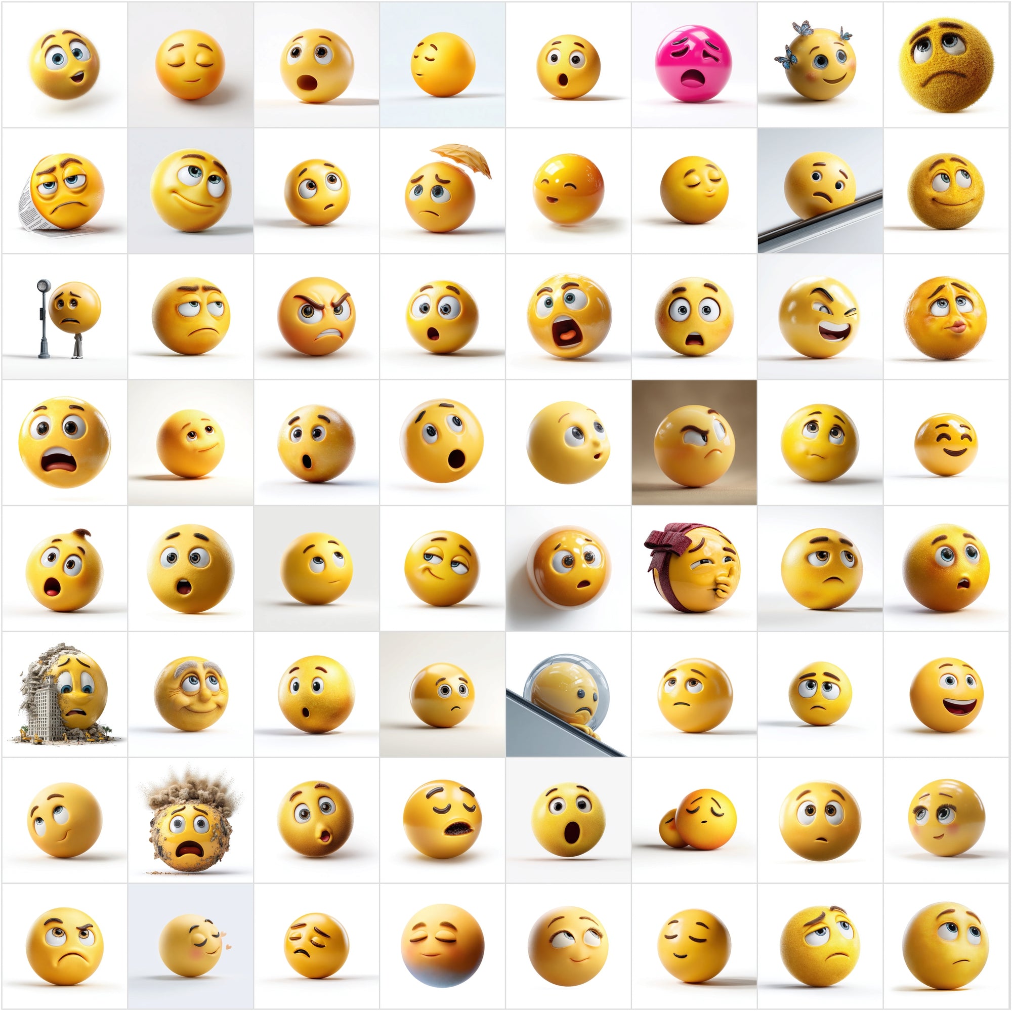 655 Emoji Face Clipart Images, Semi-Realistic Sphere Emoji