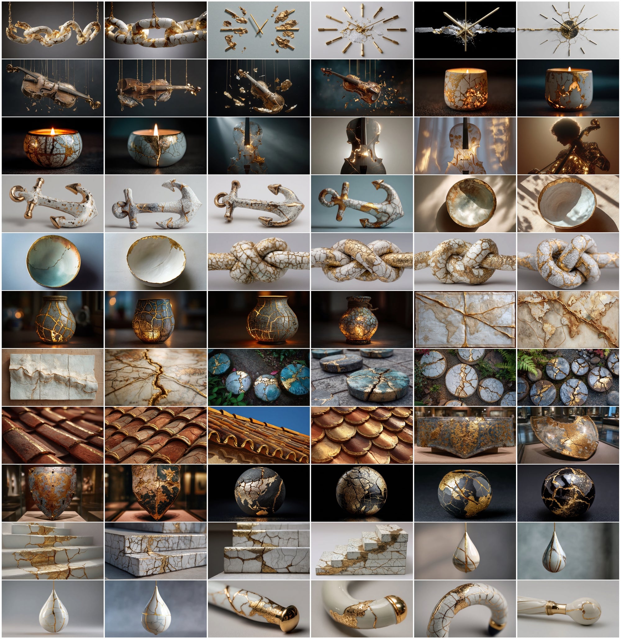 518 Gold Kintsugi Art Images | Commercial License | High Resolution JPG | Healing Metaphor Graphics