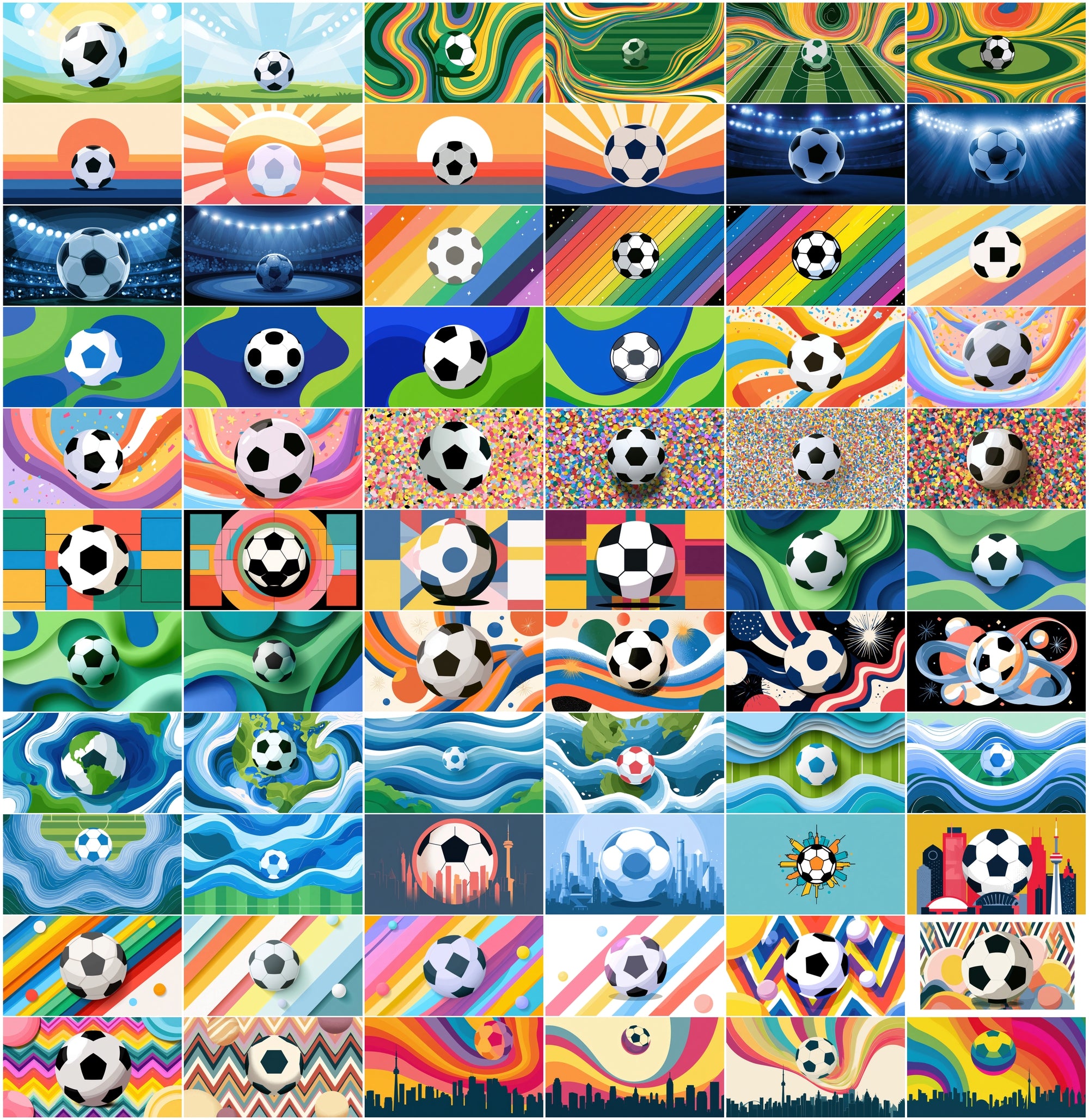635 Soccer Ball Abstract Backgrounds Bundle | World Cup 2026 Inspired JPG Graphics