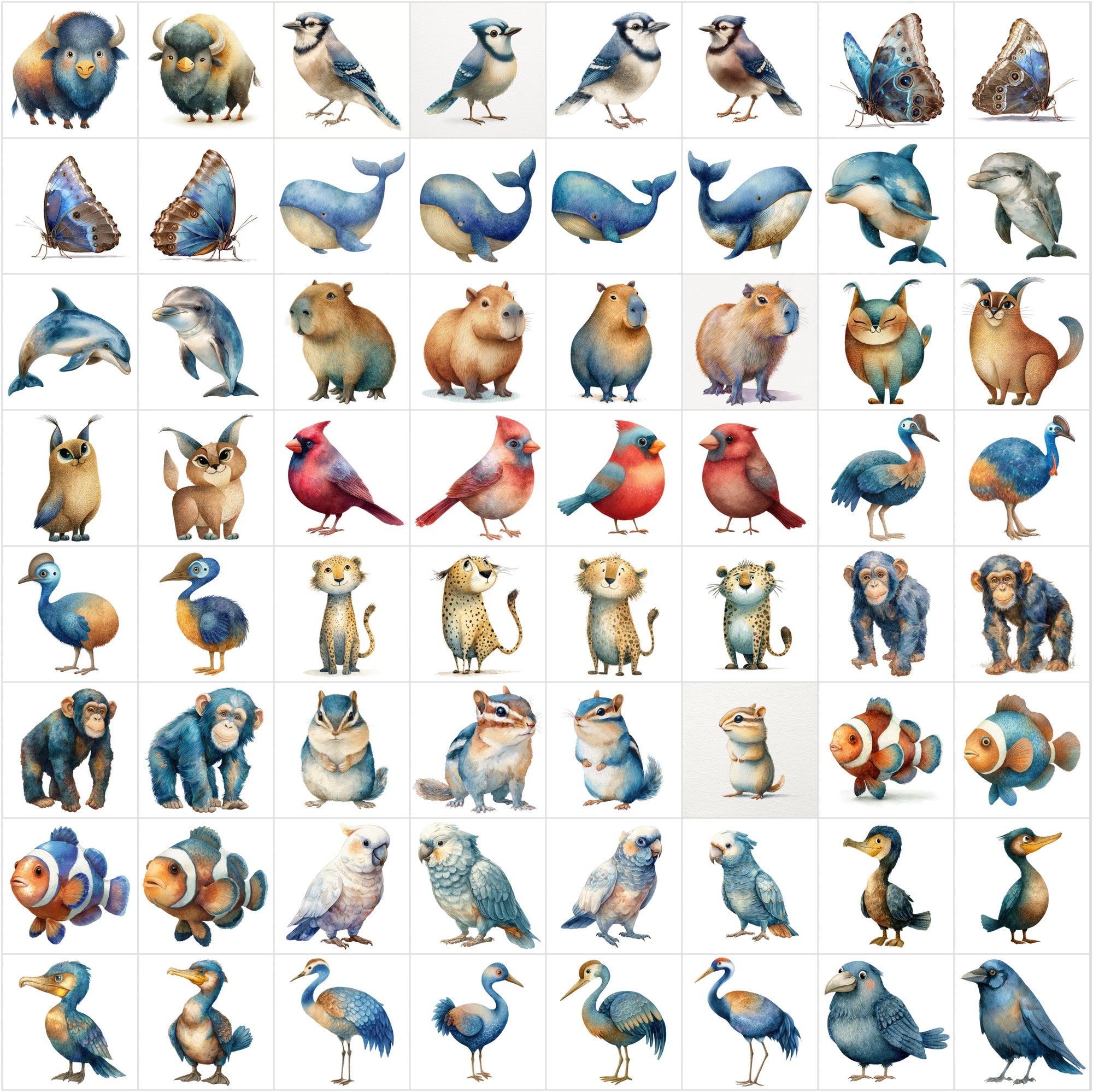 600 Storybook Watercolor Animals