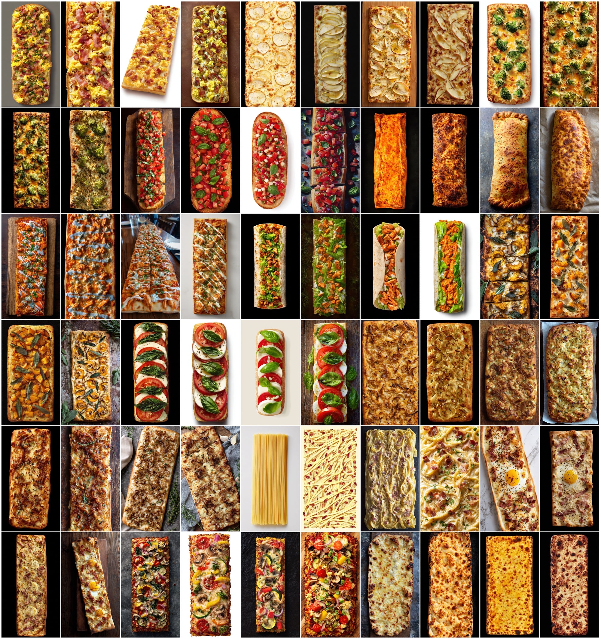 630 Realistic Food Images Bundle | Pizza, Pasta, Sandwiches & More | 9:16 Vertical Stock Photos