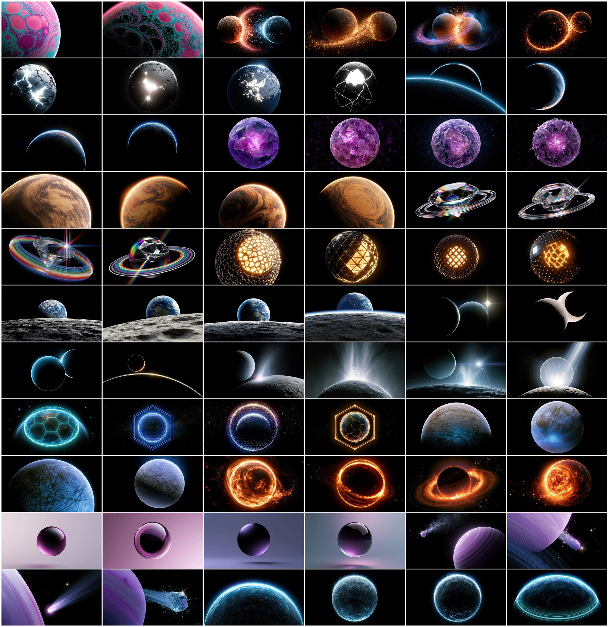 640 3D Planet Wallpapers | AMOLED Space Backgrounds Bundle