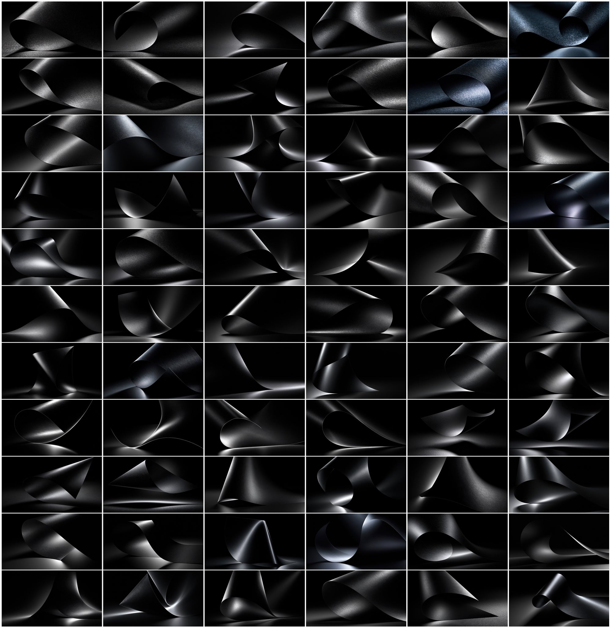 780 Black Paper Curl Backgrounds, Dark Minimal JPG Bundle, Commercial License