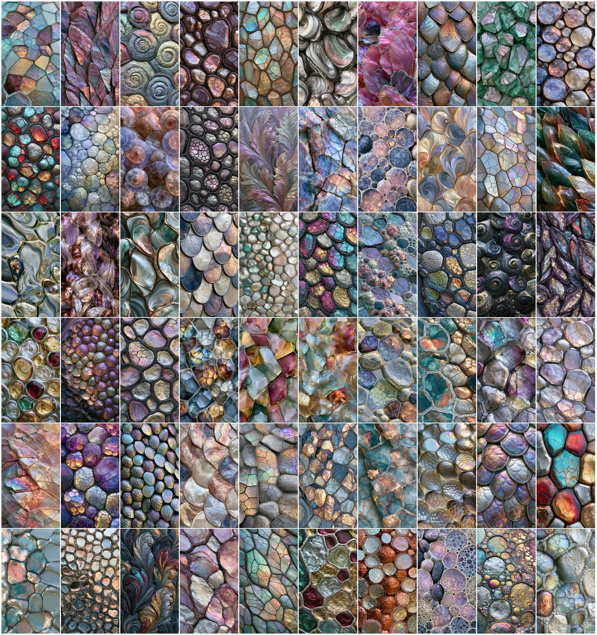 640 Abstract Iridescent Background Images | Textured Metallic Digital Paper Pack for Print & Design