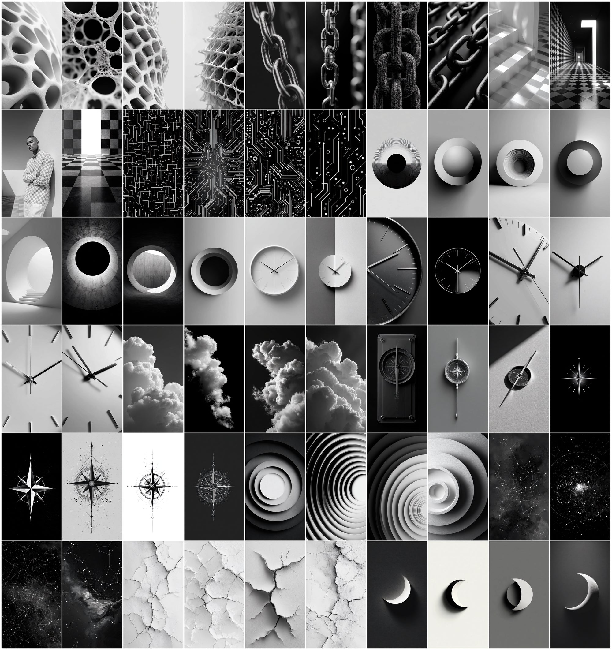 625 Minimal Monochrome Abstract Images | Modern Black & White Backgrounds