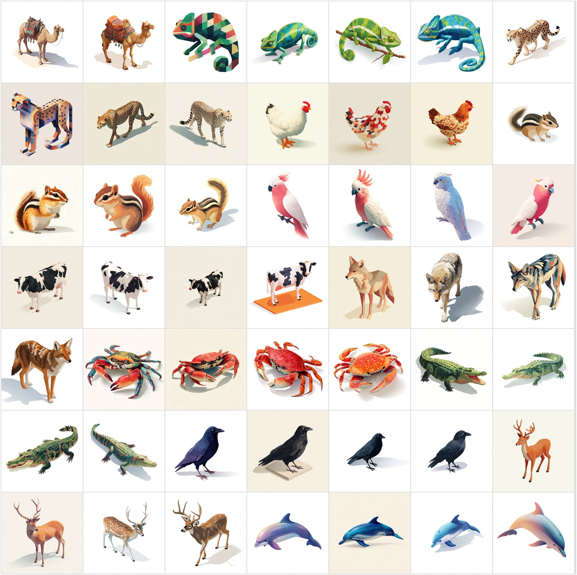 443 Isometric Animal Illustrations