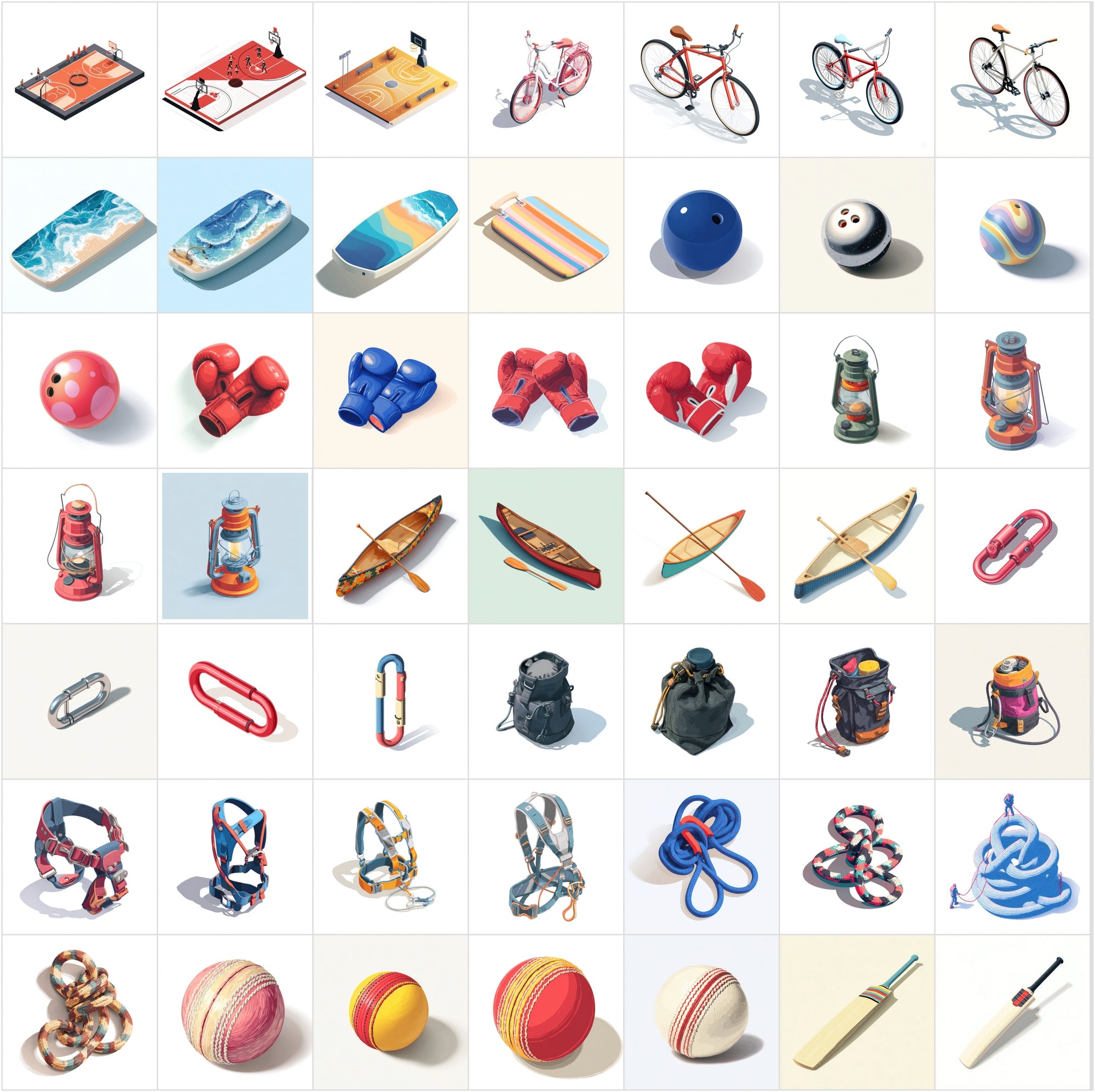 400 Isometric Sports & Fitness Illustrations