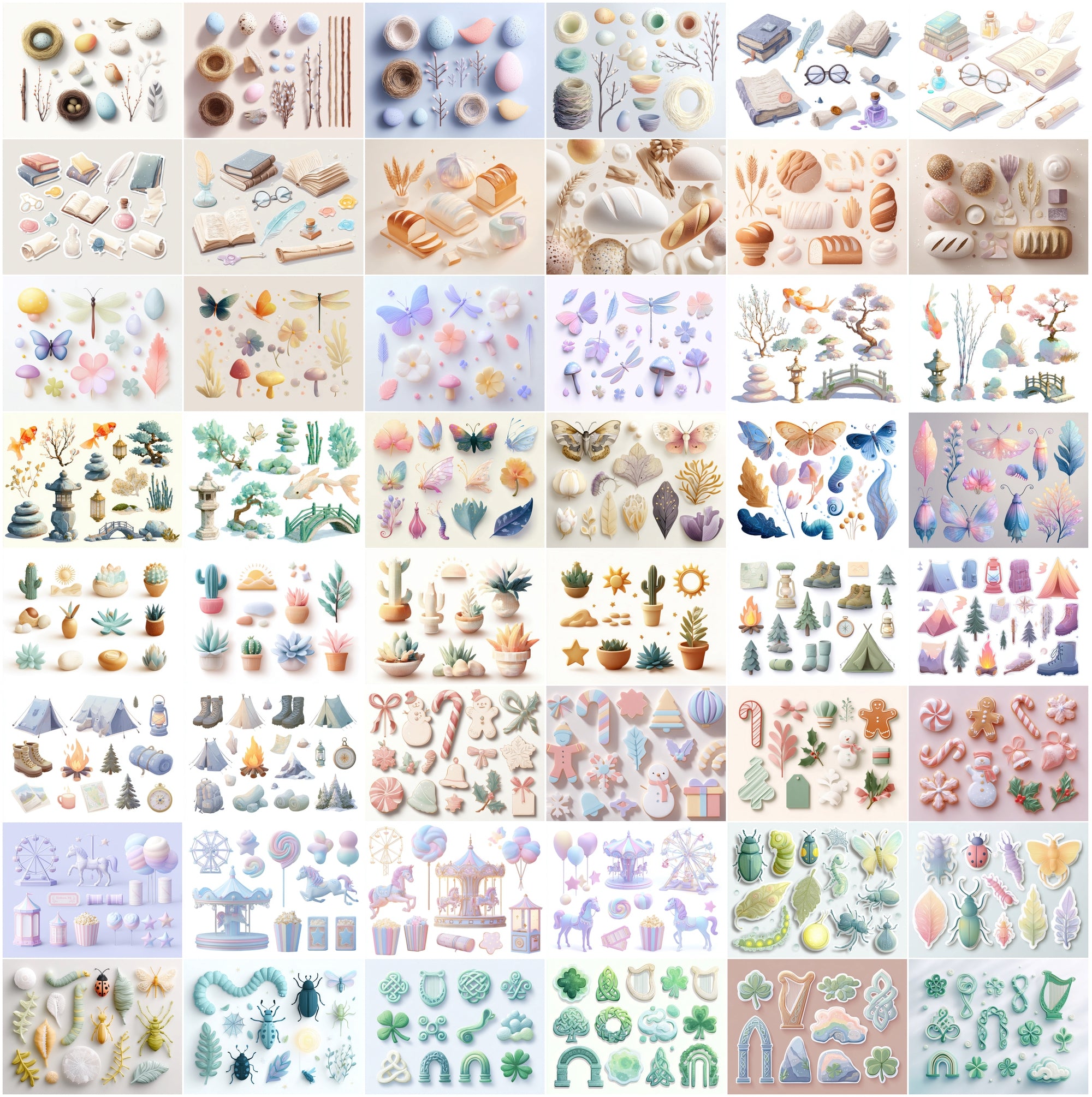 640 3D Decorative Element Clipart Pack