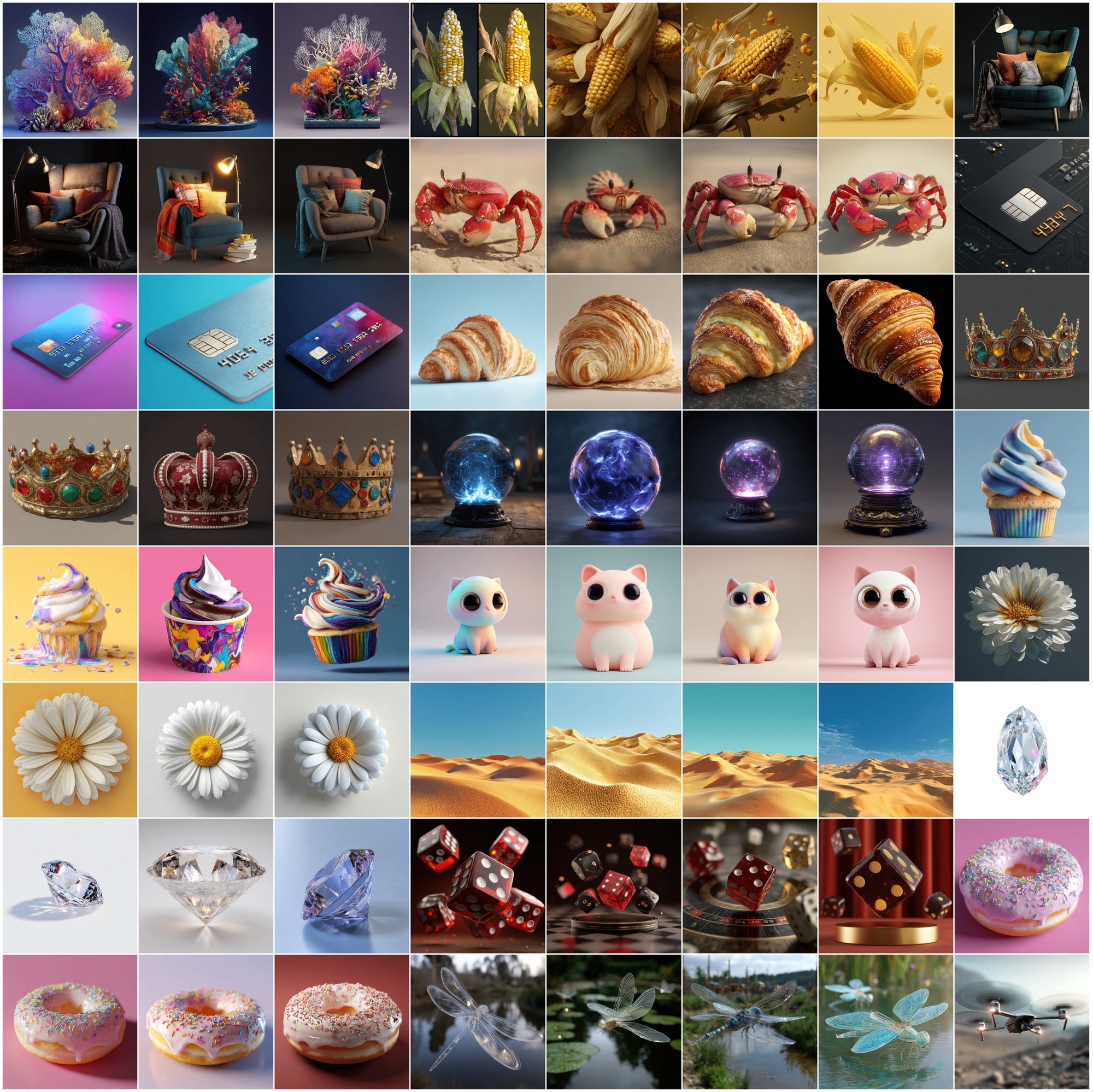 625 3D Clipart Images Bundle — Objects, Characters, Food, Nature and More — 4000x4000 JPG Digital Download