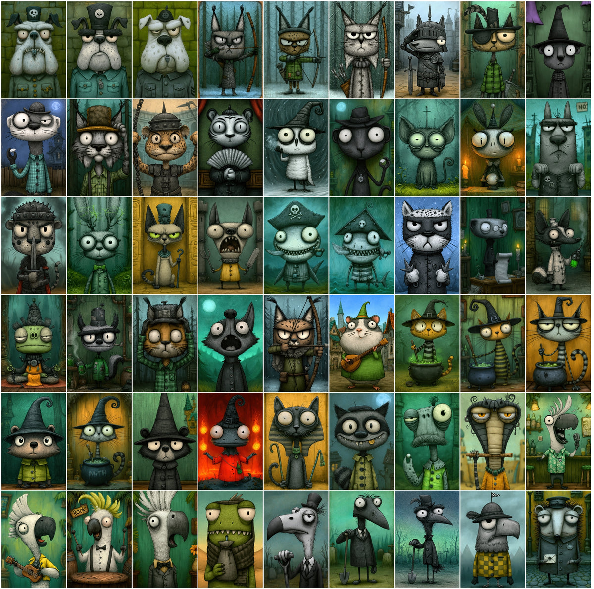 640 Animal Images Bundle – High-Res JPG Animal Art, Illustrations & Portraits with Commercial License for Print, POD & Digital Use