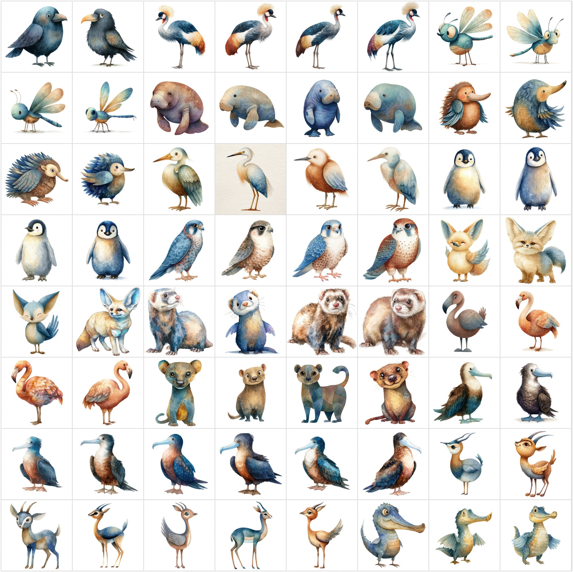 600 Storybook Watercolor Animals