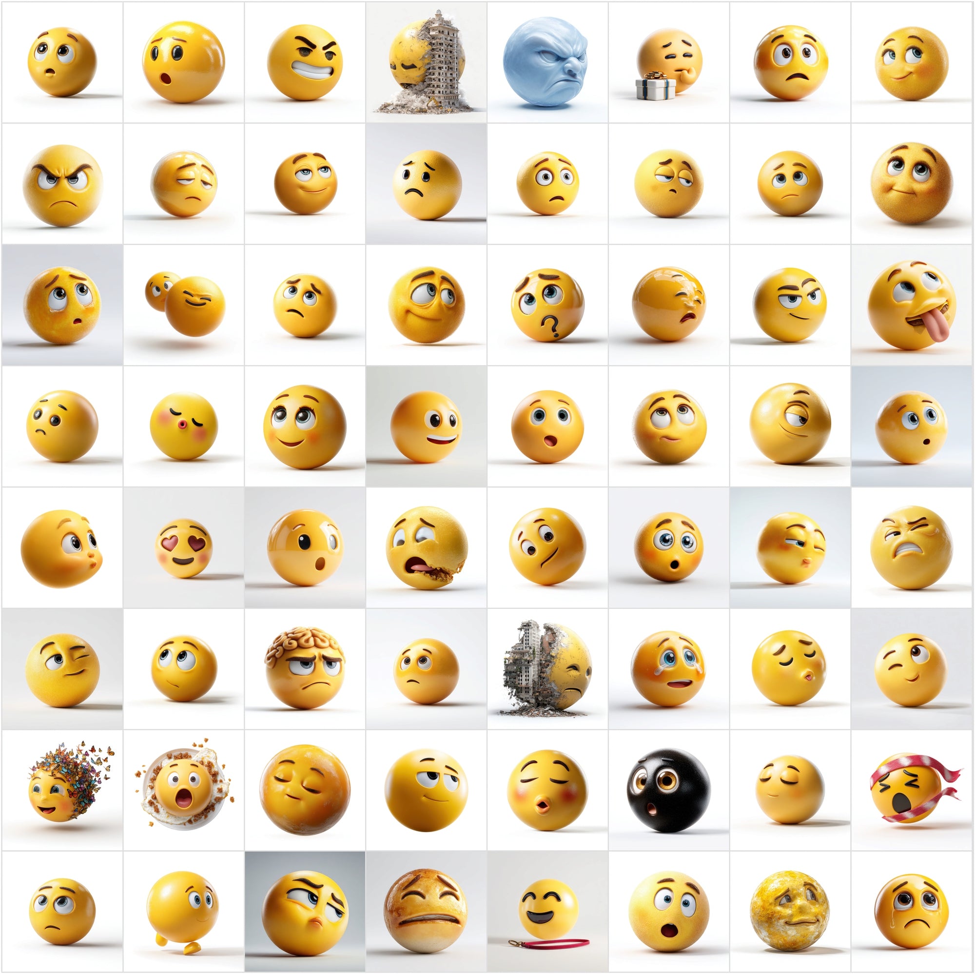 655 Emoji Face Clipart Images, Semi-Realistic Sphere Emoji