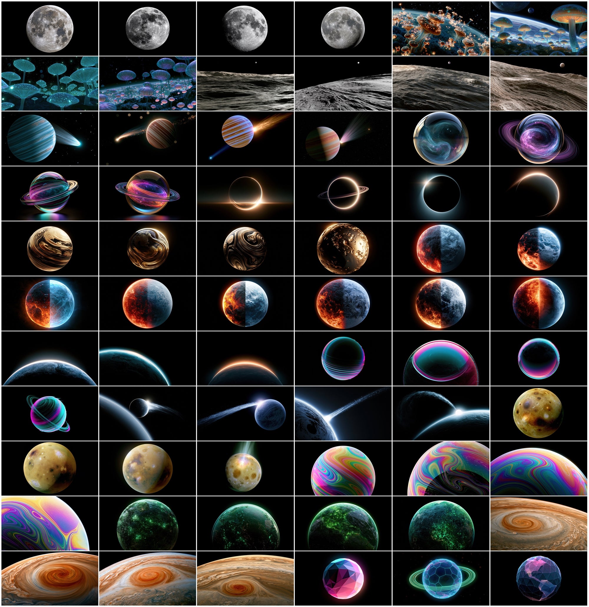 640 3D Planet Wallpapers | AMOLED Space Backgrounds Bundle