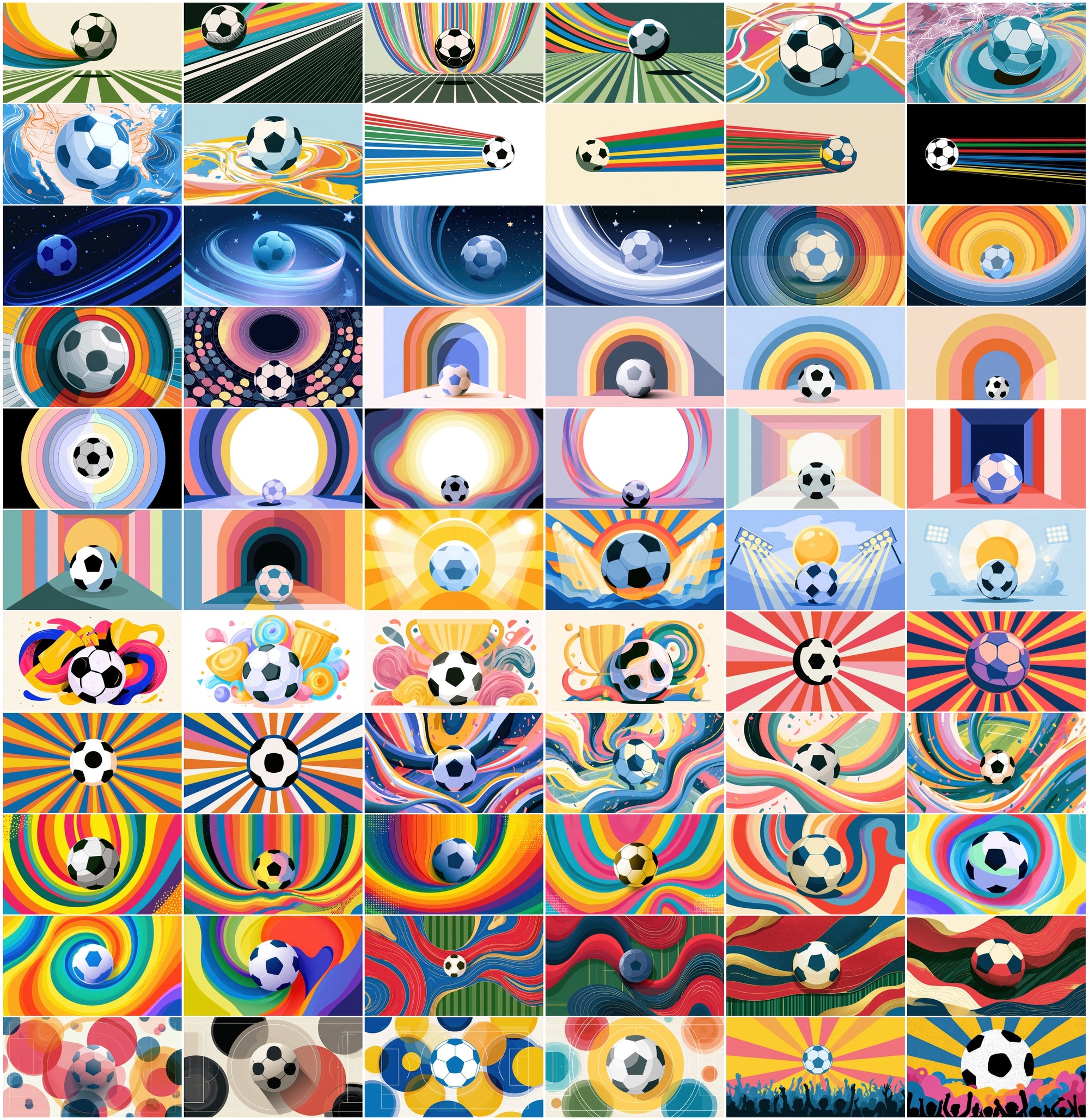 635 Soccer Ball Abstract Backgrounds Bundle | World Cup 2026 Inspired JPG Graphics