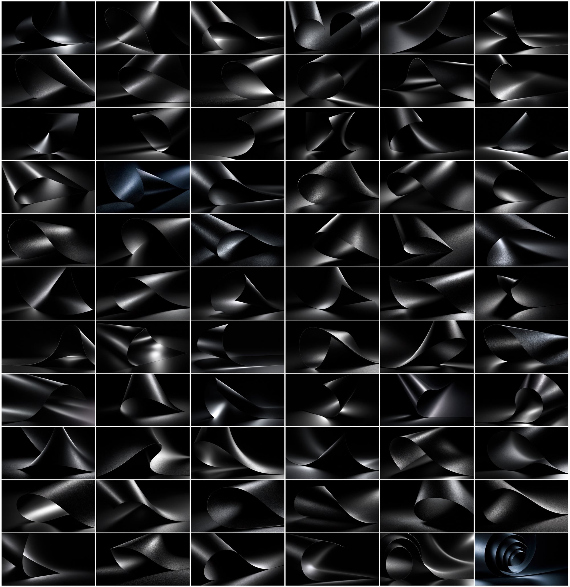 780 Black Paper Curl Backgrounds, Dark Minimal JPG Bundle, Commercial License