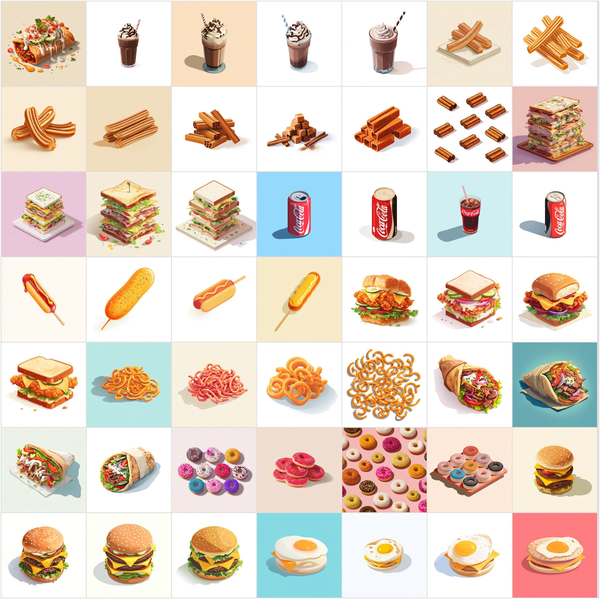 423 Isometric Fast Food Illustrations