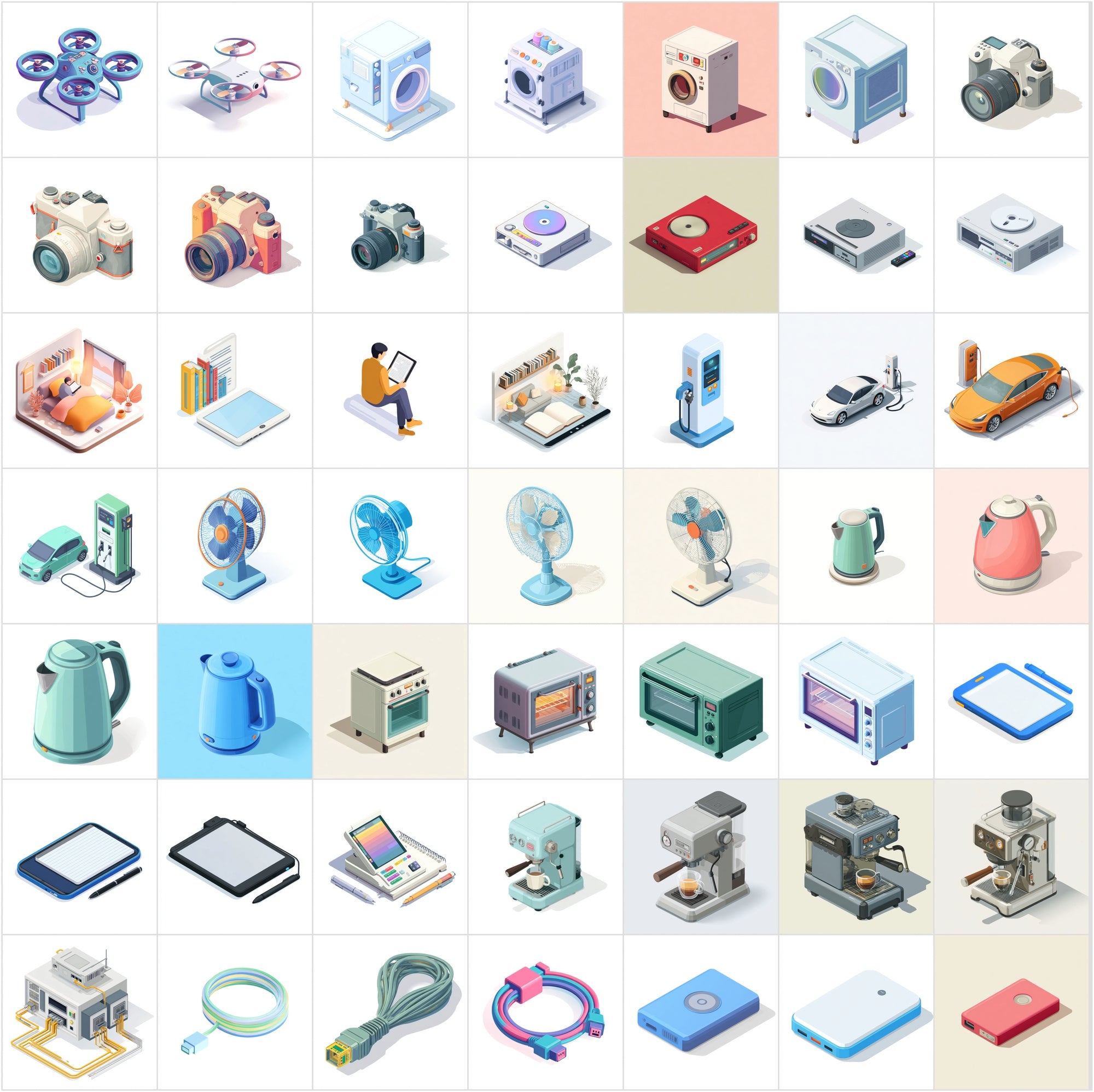 434 Isometric Electronics Illustrations